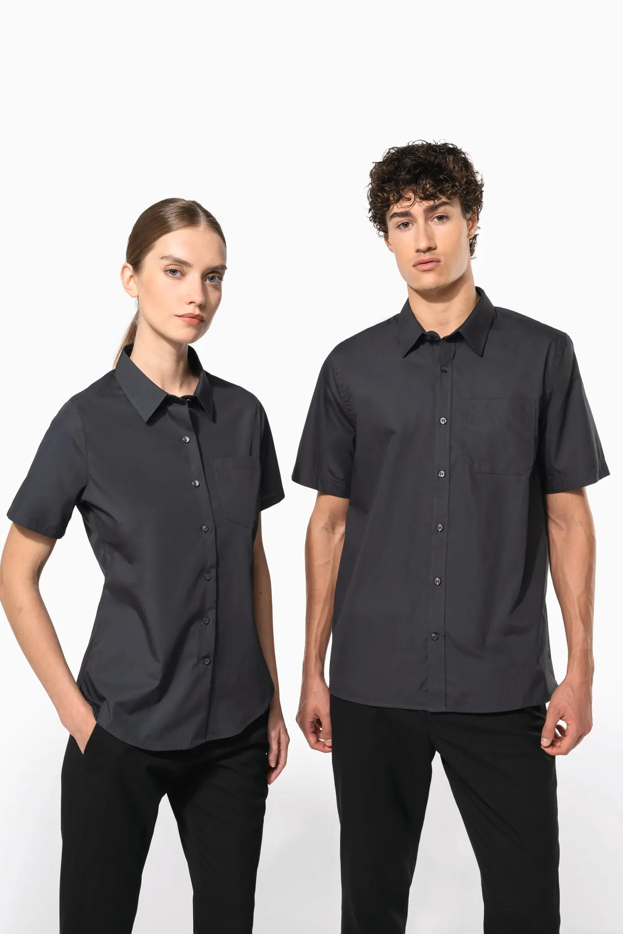 Damen Popelinebluse Kurzarm