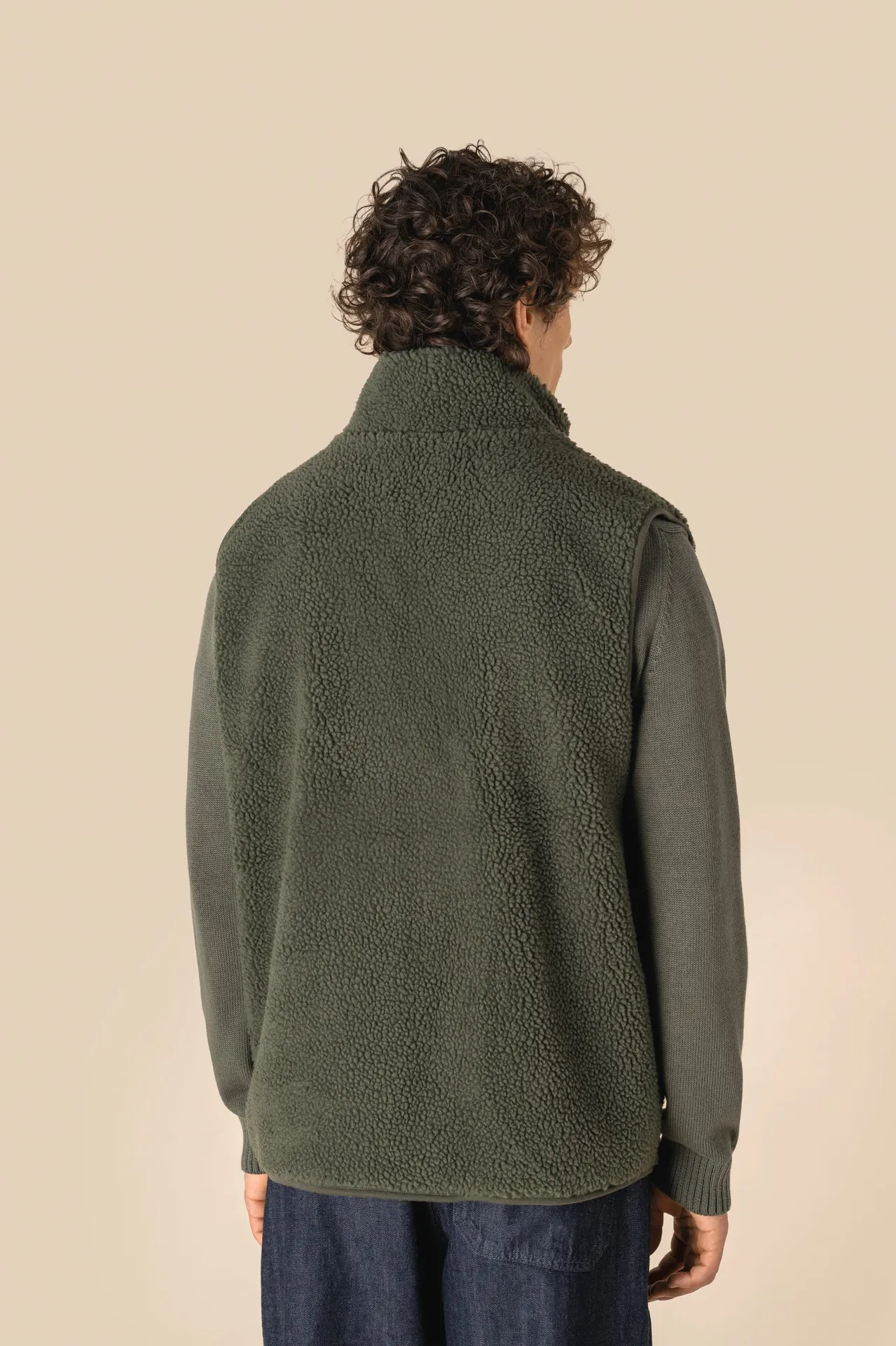 Ärmellose Sherpa-Jacke für Herren