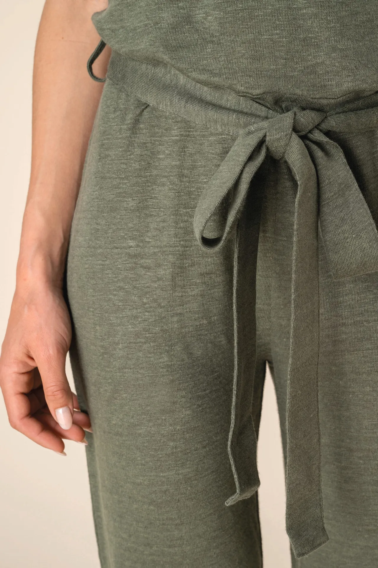 Overall aus Leinenstrickstoff mit kurzen Ärmeln für Damen