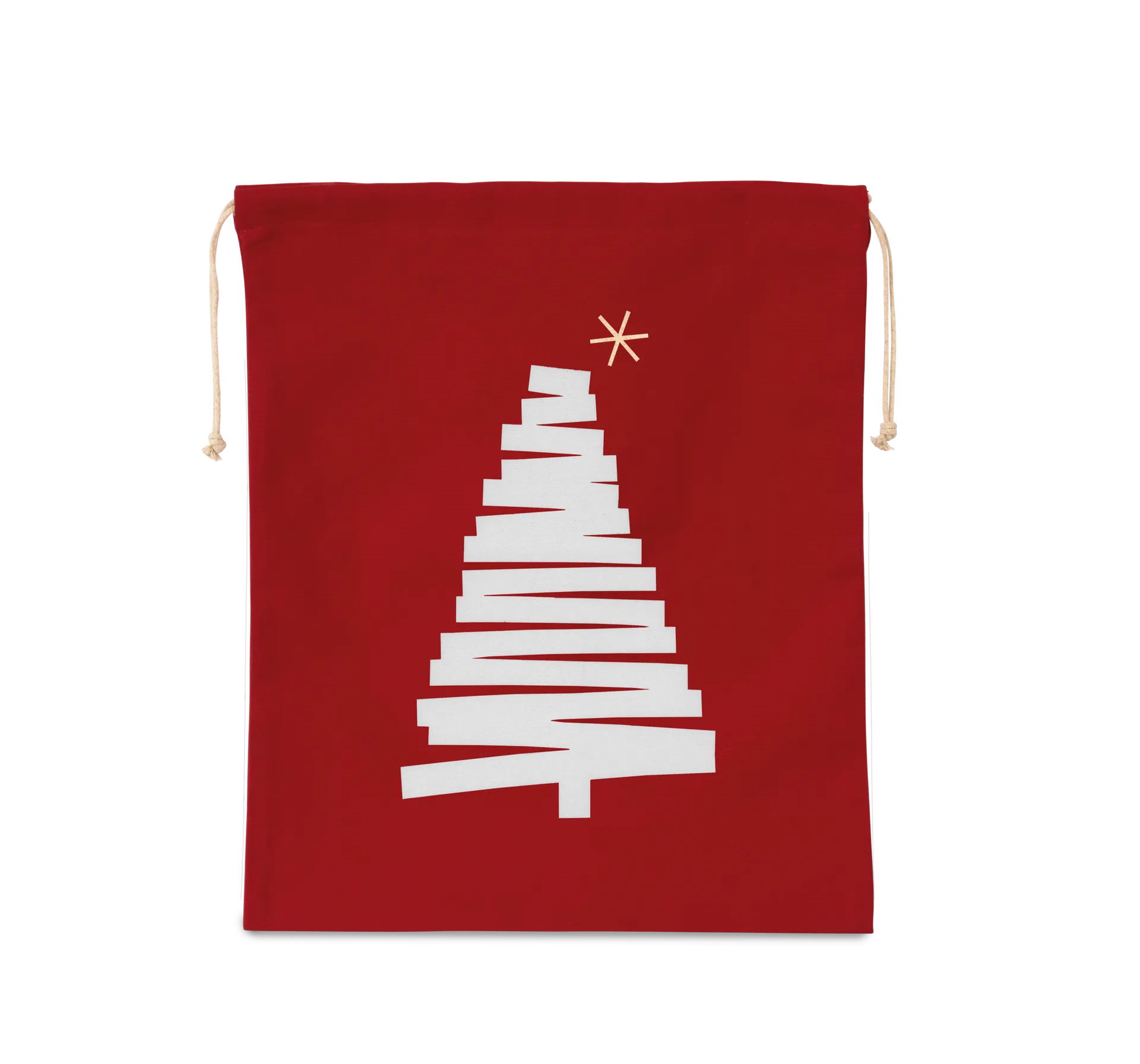 Baumwolltasche mit Kordelzug und Tannenbaummotiv