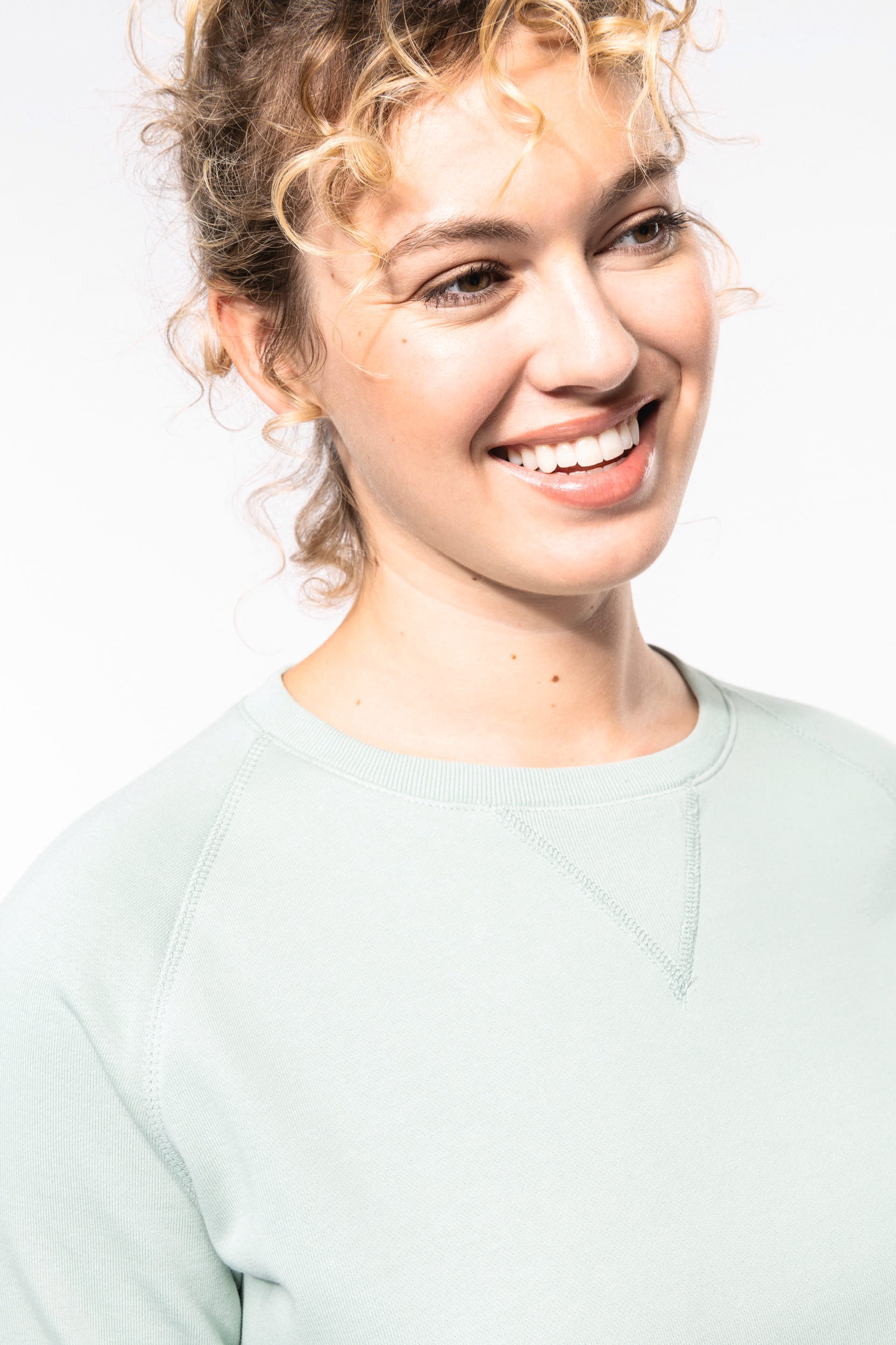 Damen Sweatshirt BIO-BAUMWOLLE Rundhalsausschnitt Raglanärmel