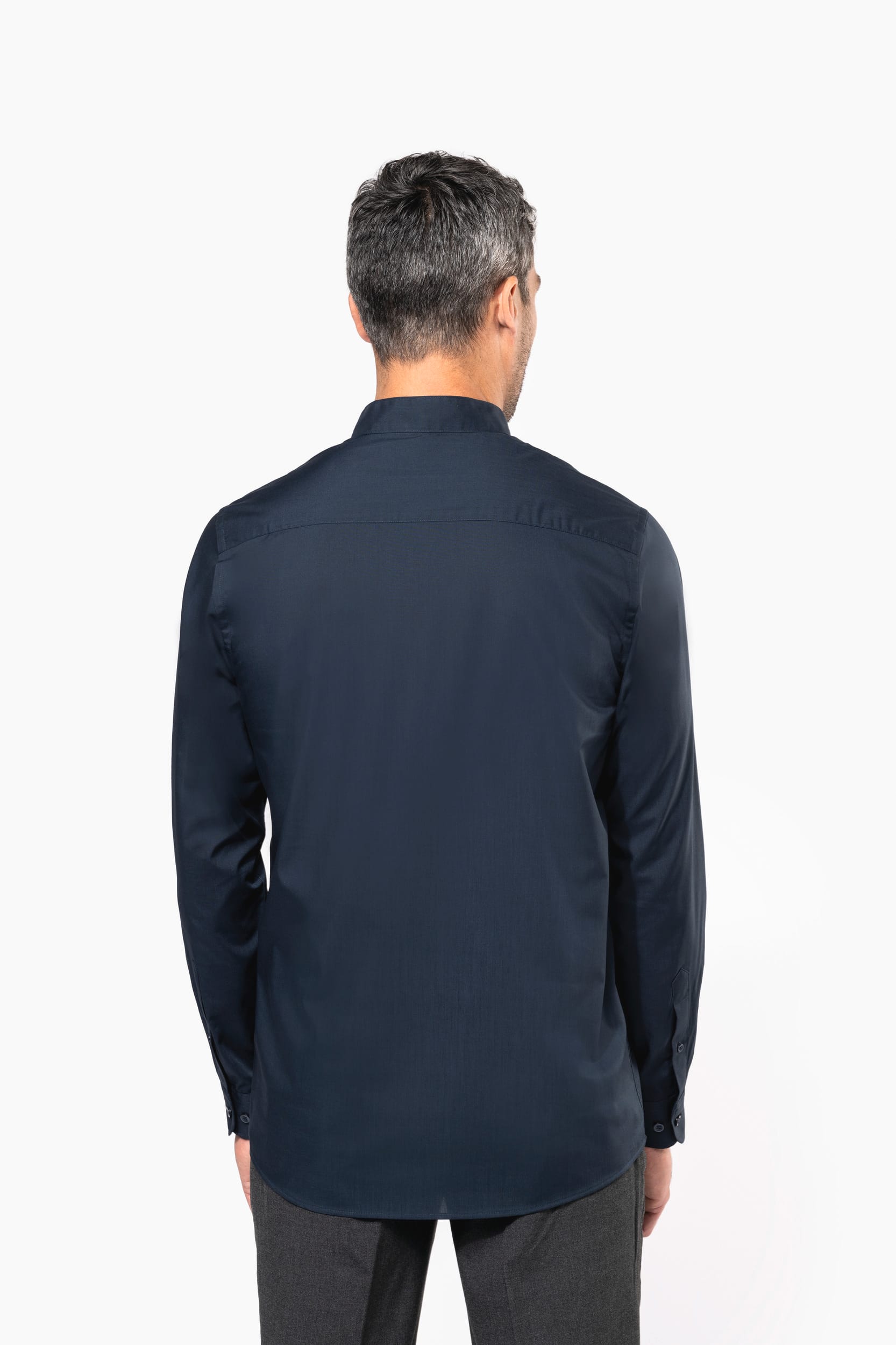 Herrenhemd mao-kragen langarm