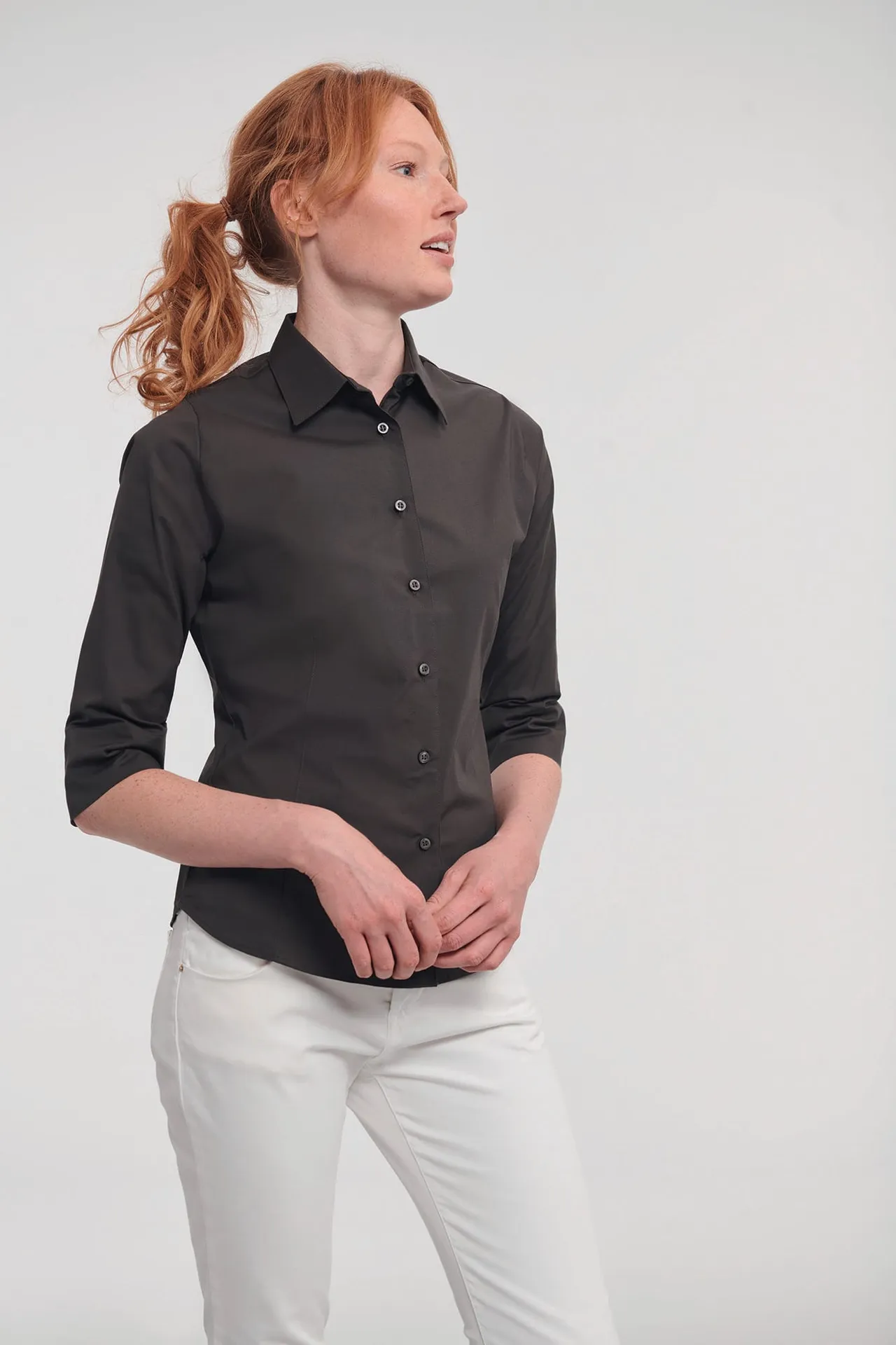 Ladies' 3/4 Sleeve Easy Care Fitted Shirt