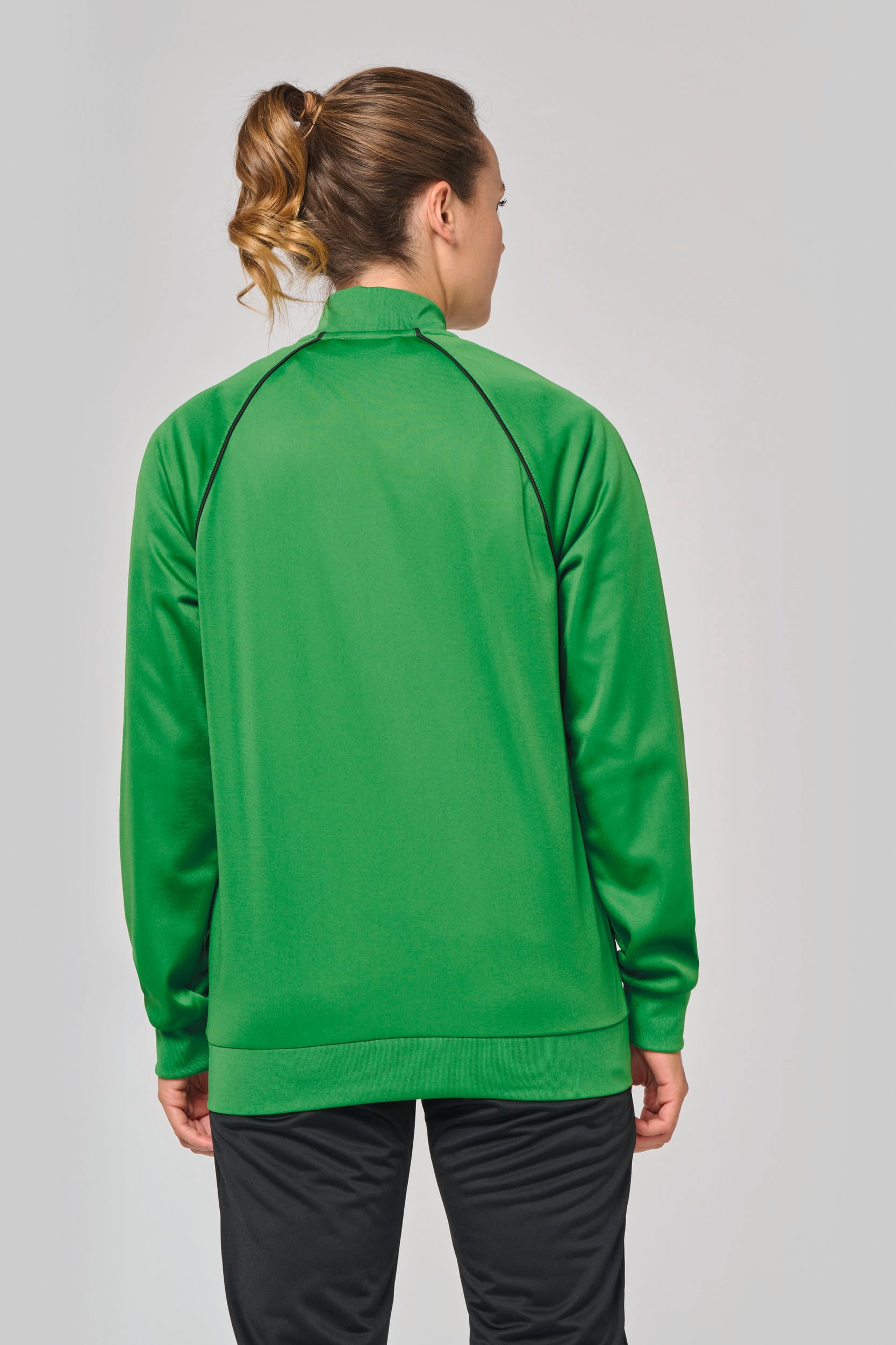 Unisex-Trainingsjacke mit Reißverschluss und Paspel