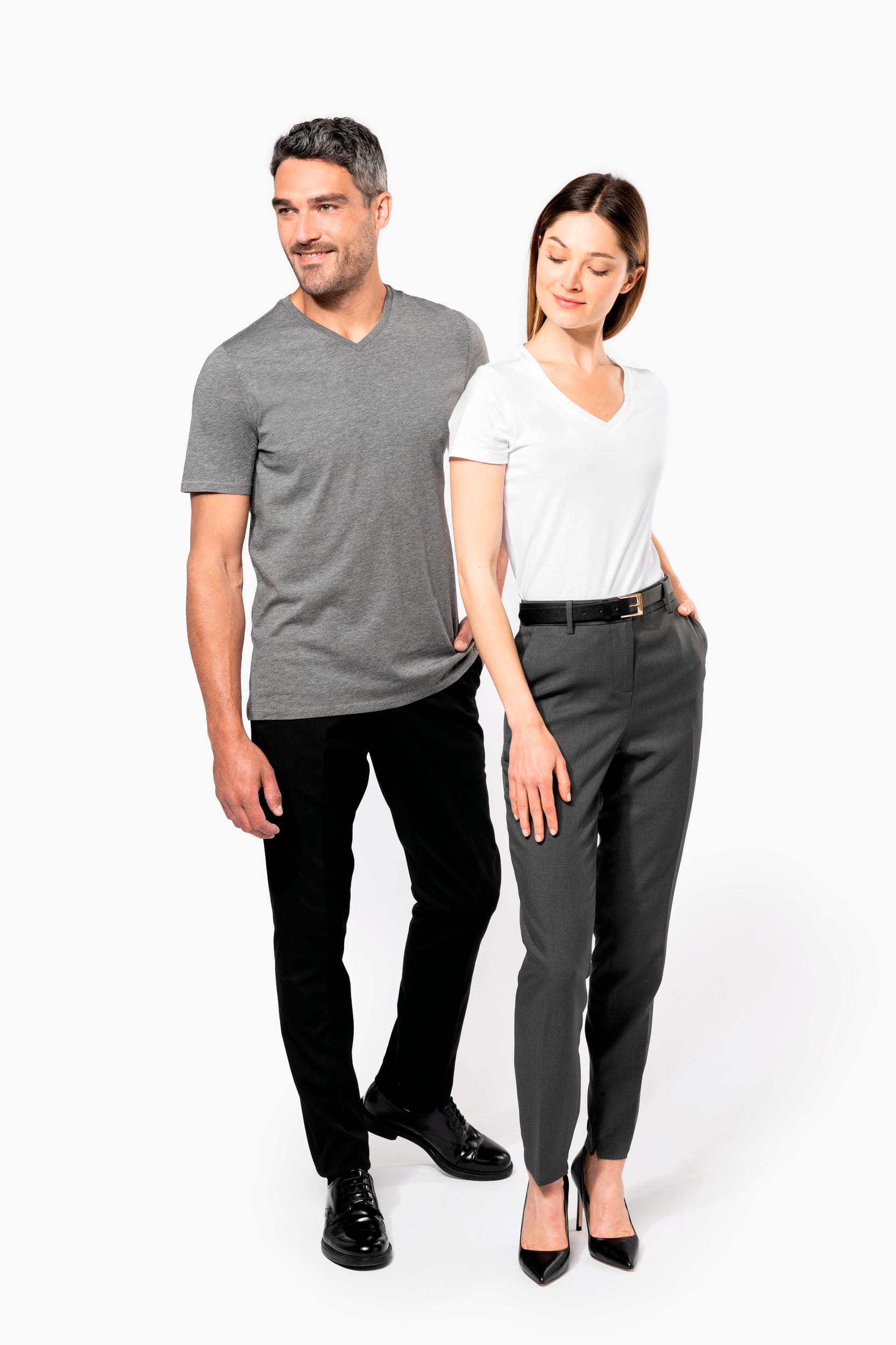 Herren-T-Shirt Supima® mit V-Ausschnitt und kurzen Ärmeln