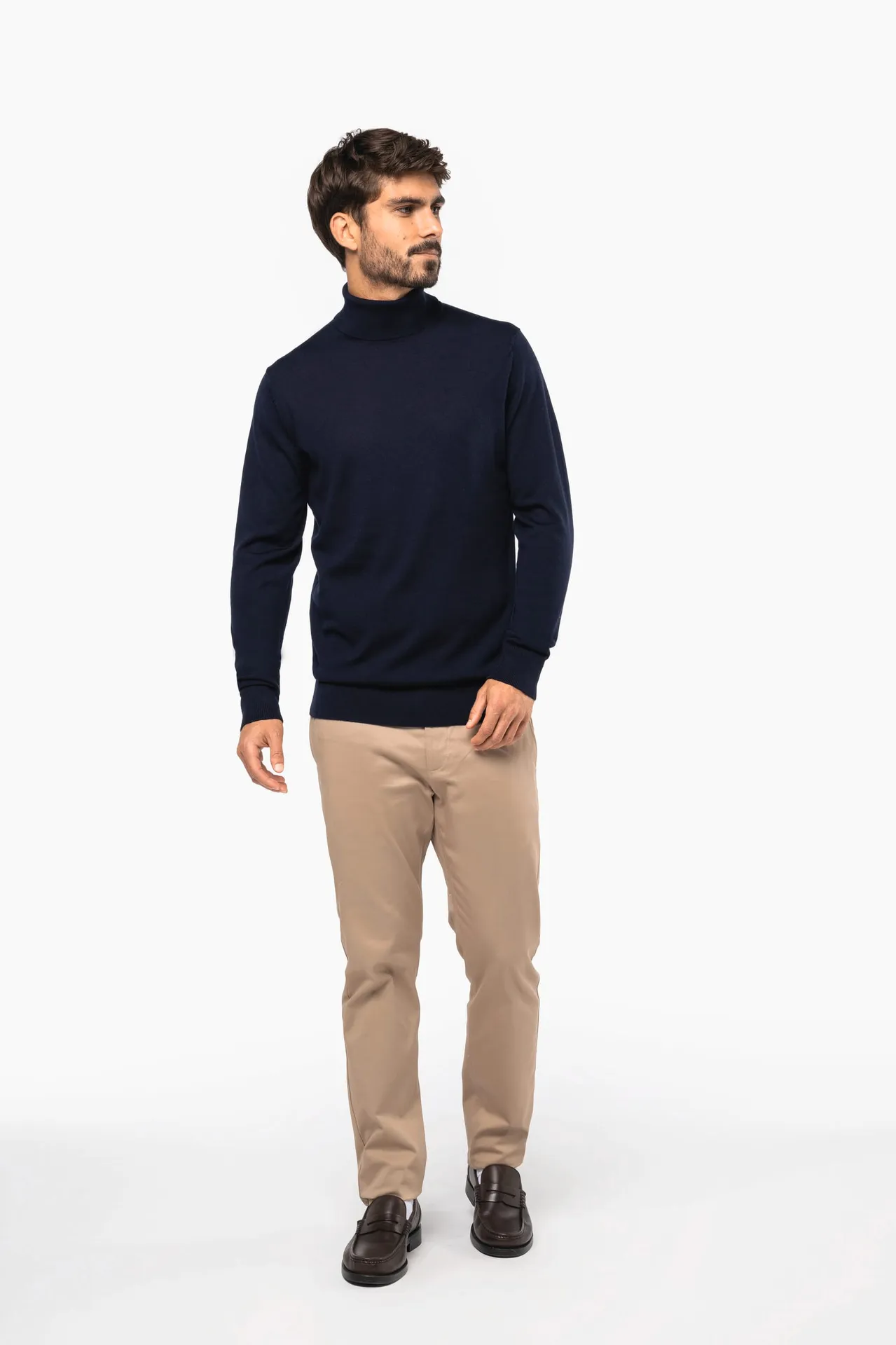 Merino-Herrenpullover mit Rollkragen