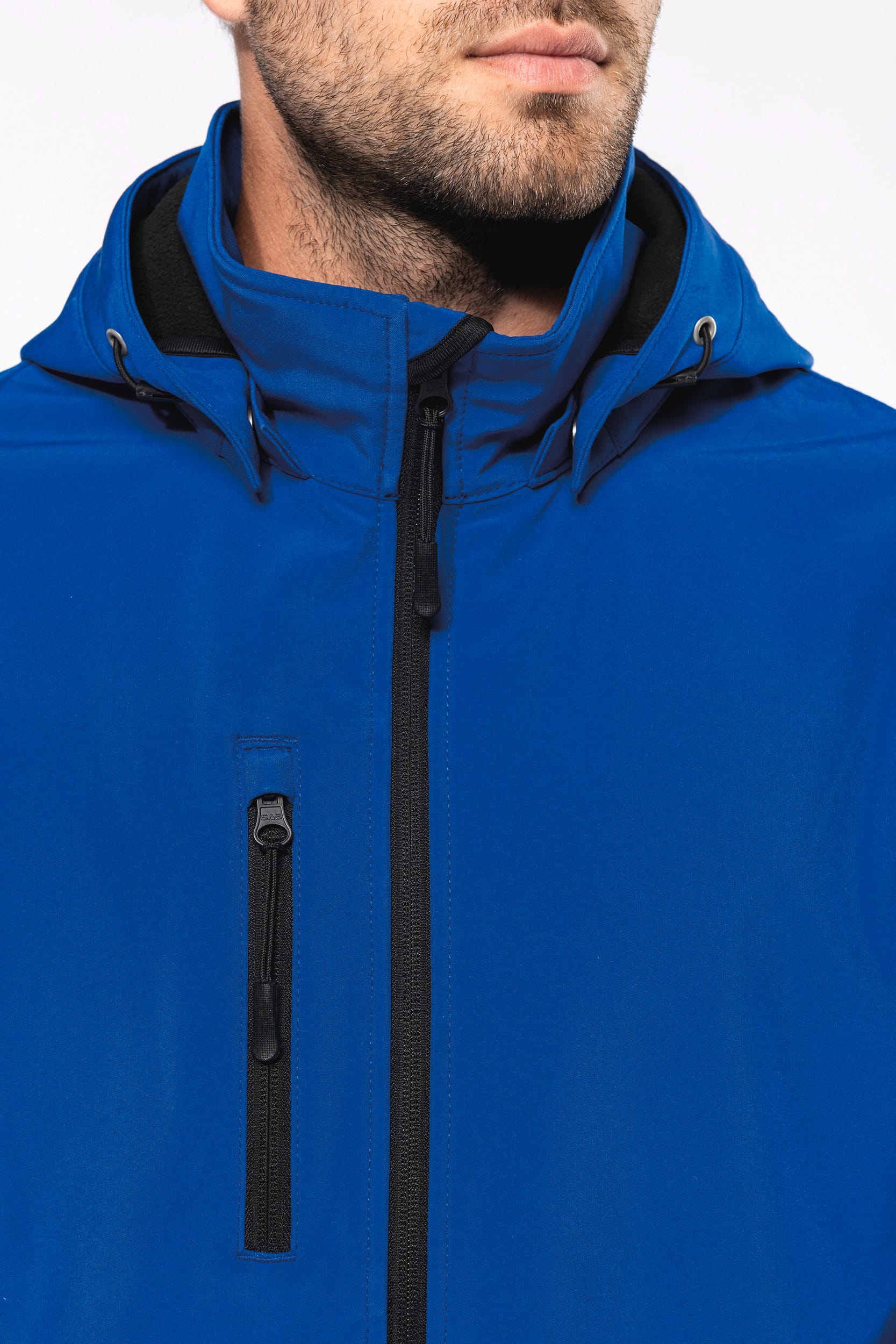 3-lagige Unisex-Softshell-Jacke mit Kapuze und abnehmbaren Ärmeln