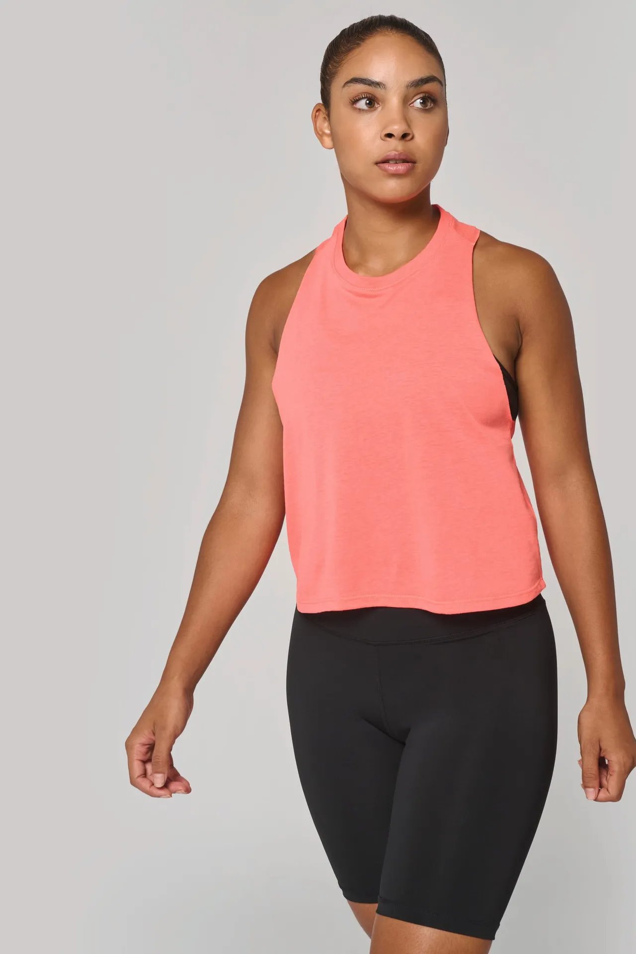 Damen Triblend Crop-Top