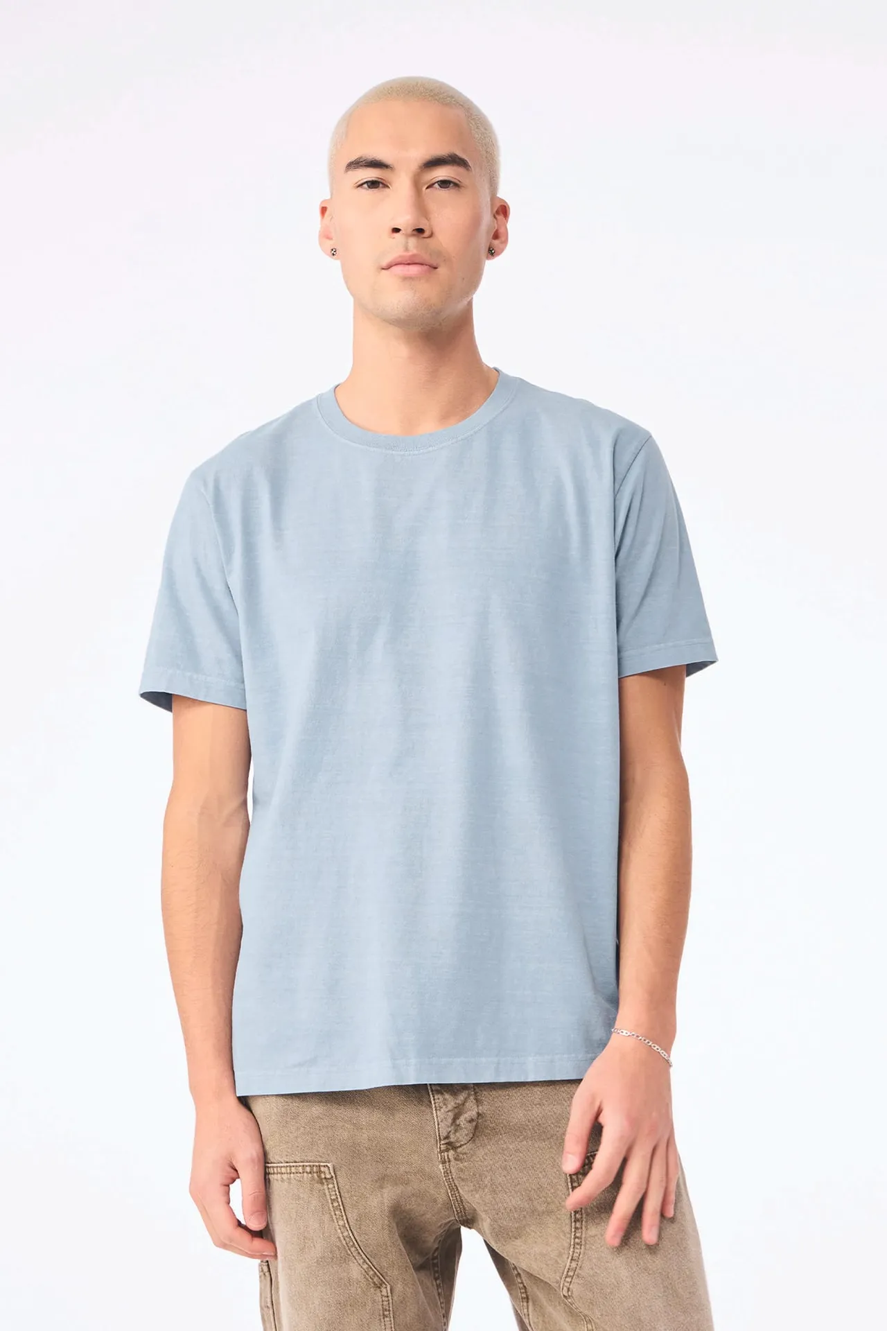 Unisex-T-Shirt aus dickem, verwaschenem Stoff