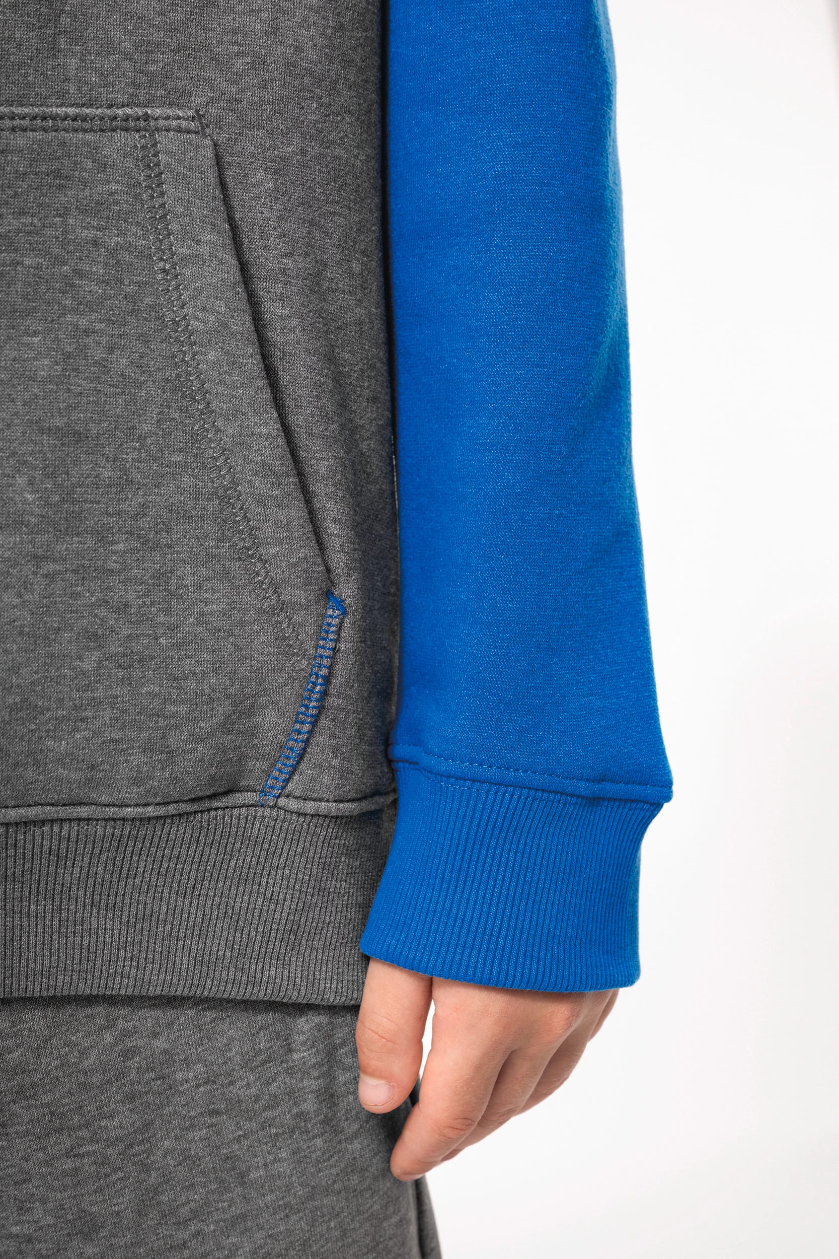 Zweifarbiges Kapuzensweatshirt für Kinder