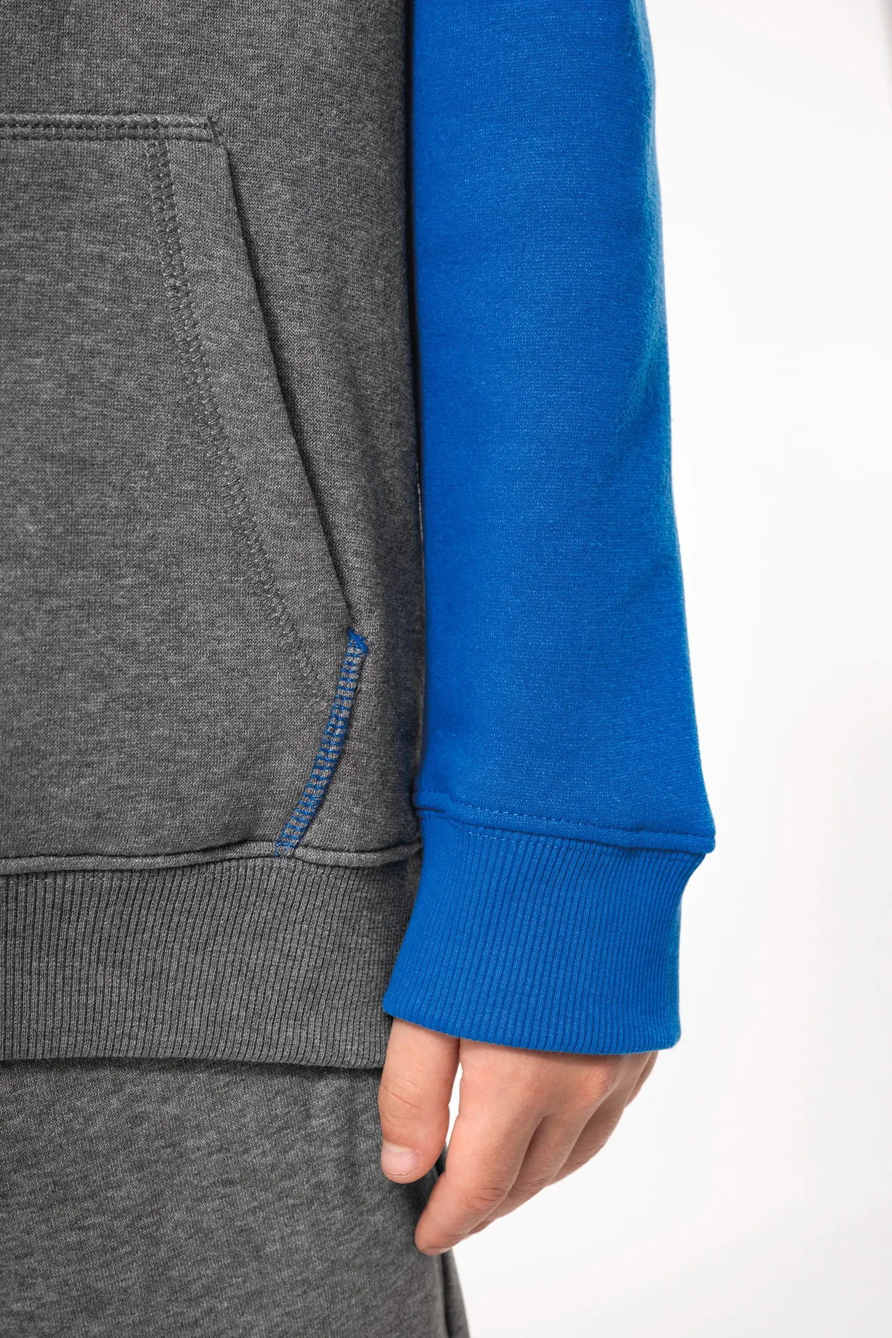 Zweifarbiges Kapuzensweatshirt für Kinder