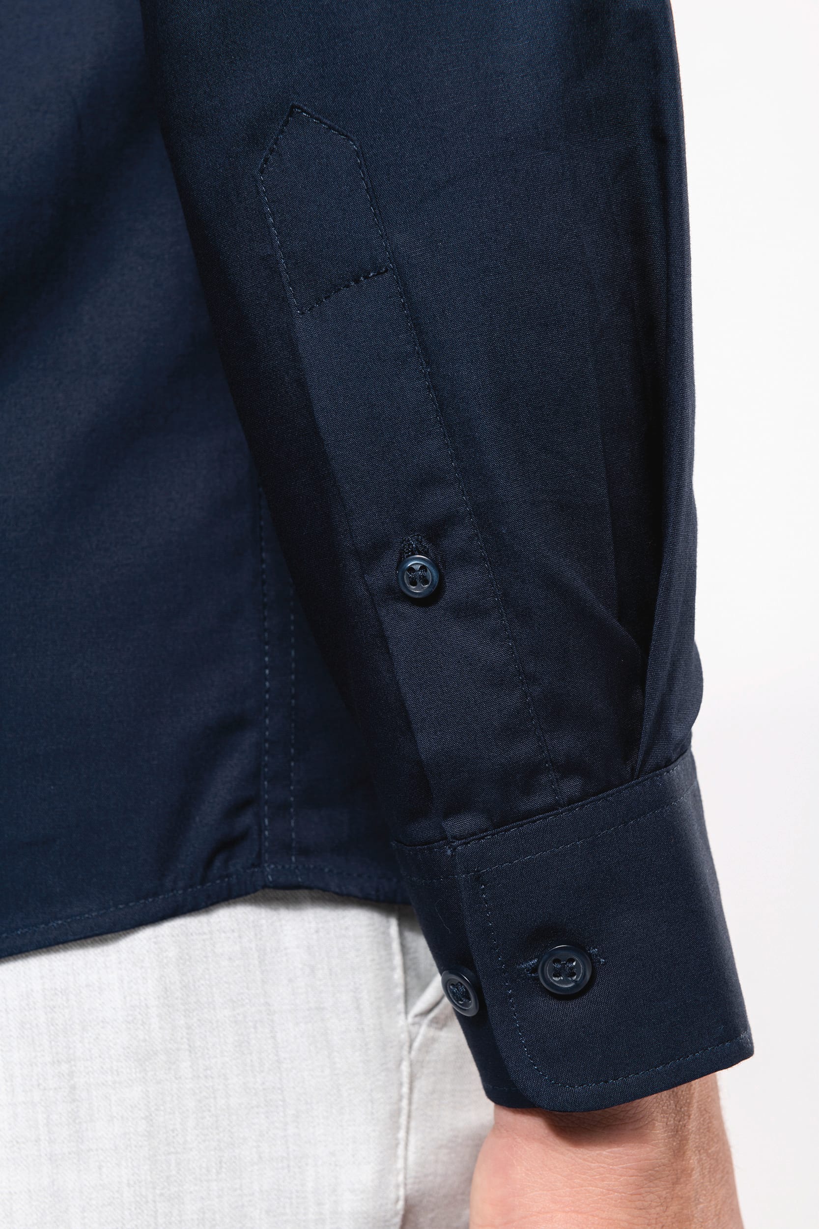 Langärmeliges Popeline-Herrenhemd