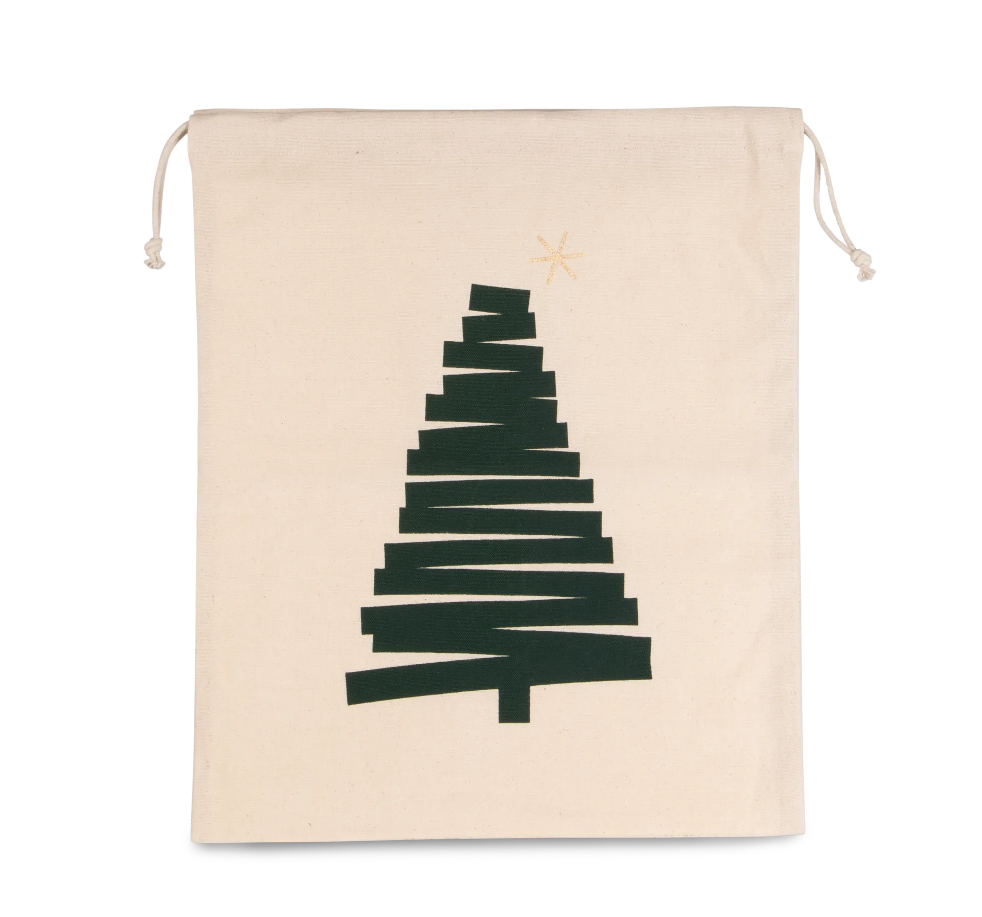 Baumwolltasche mit Kordelzug und Tannenbaummotiv