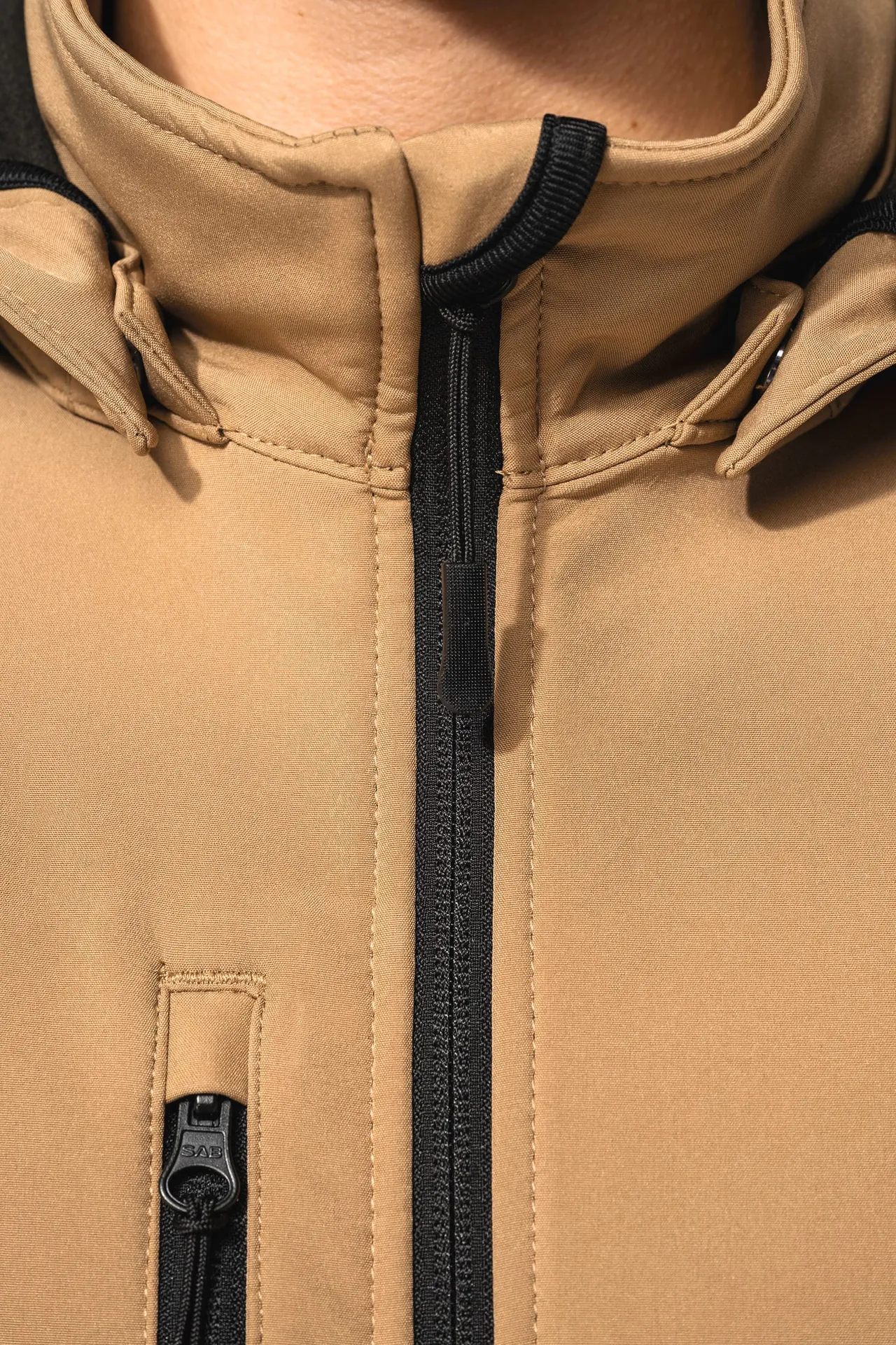 3-lagige Unisex-Softshell-Jacke mit Kapuze und abnehmbaren Ärmeln