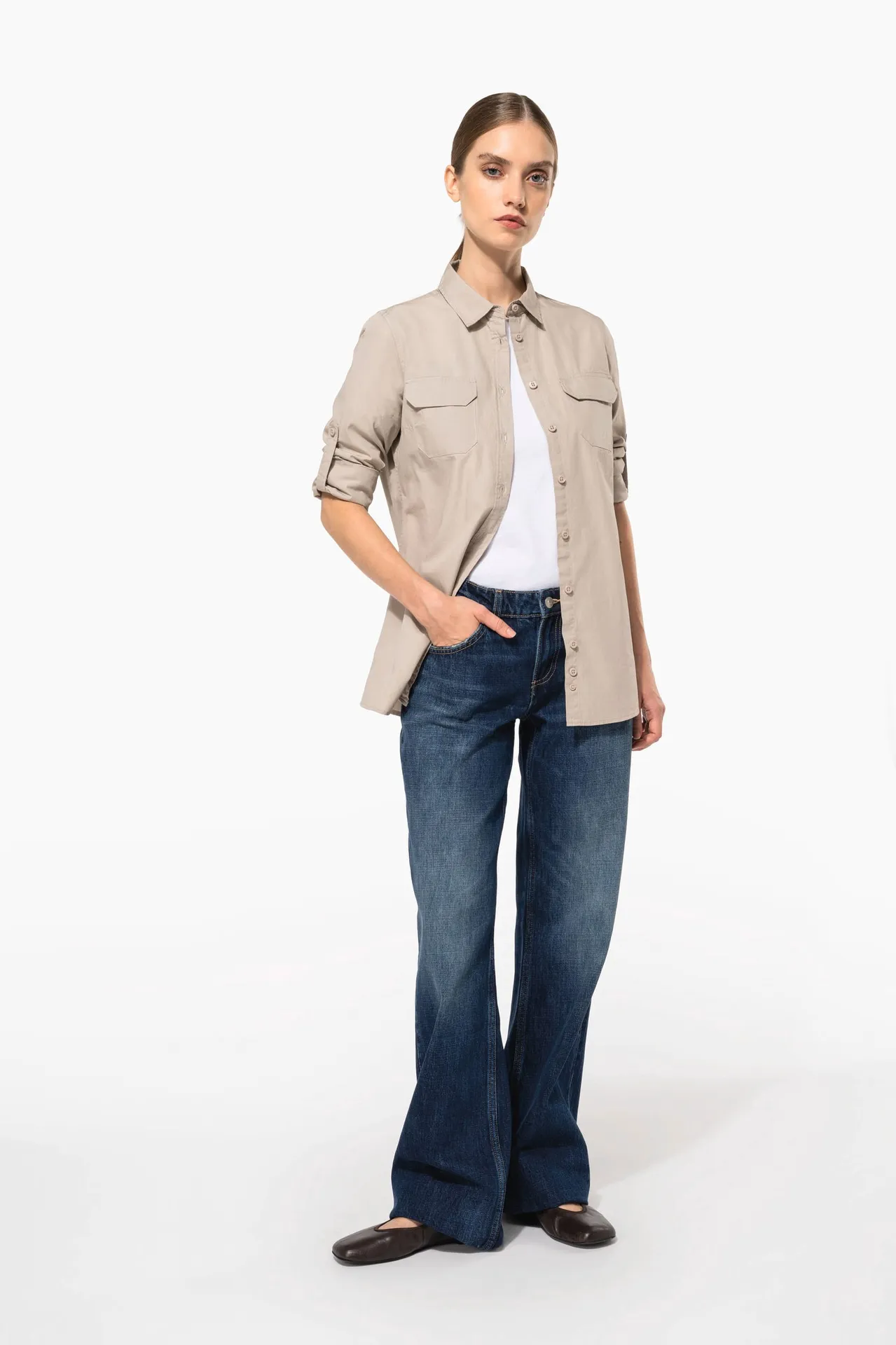 Langarm-Safarihemd für Damen