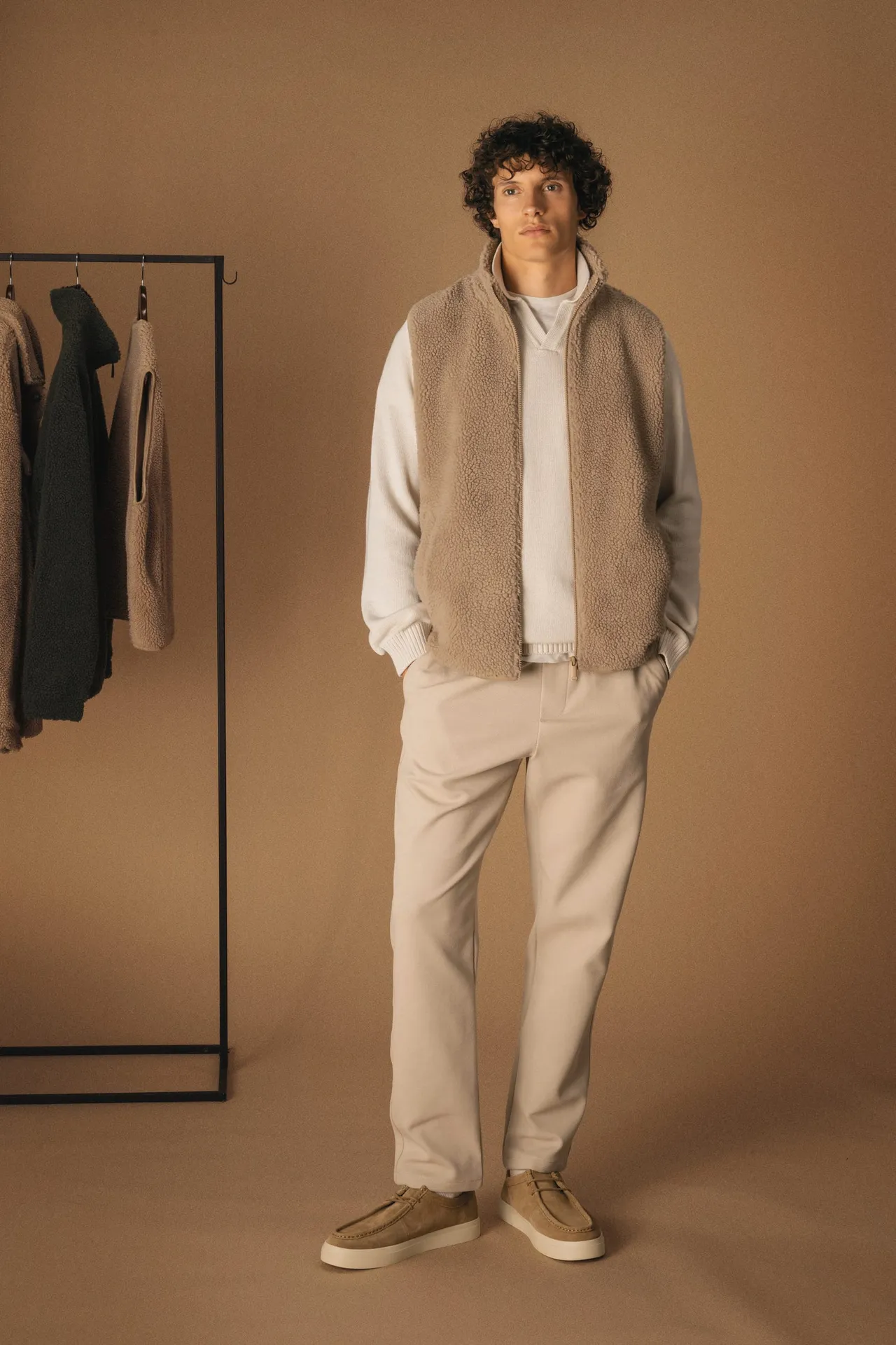 Ärmellose Sherpa-Jacke für Herren