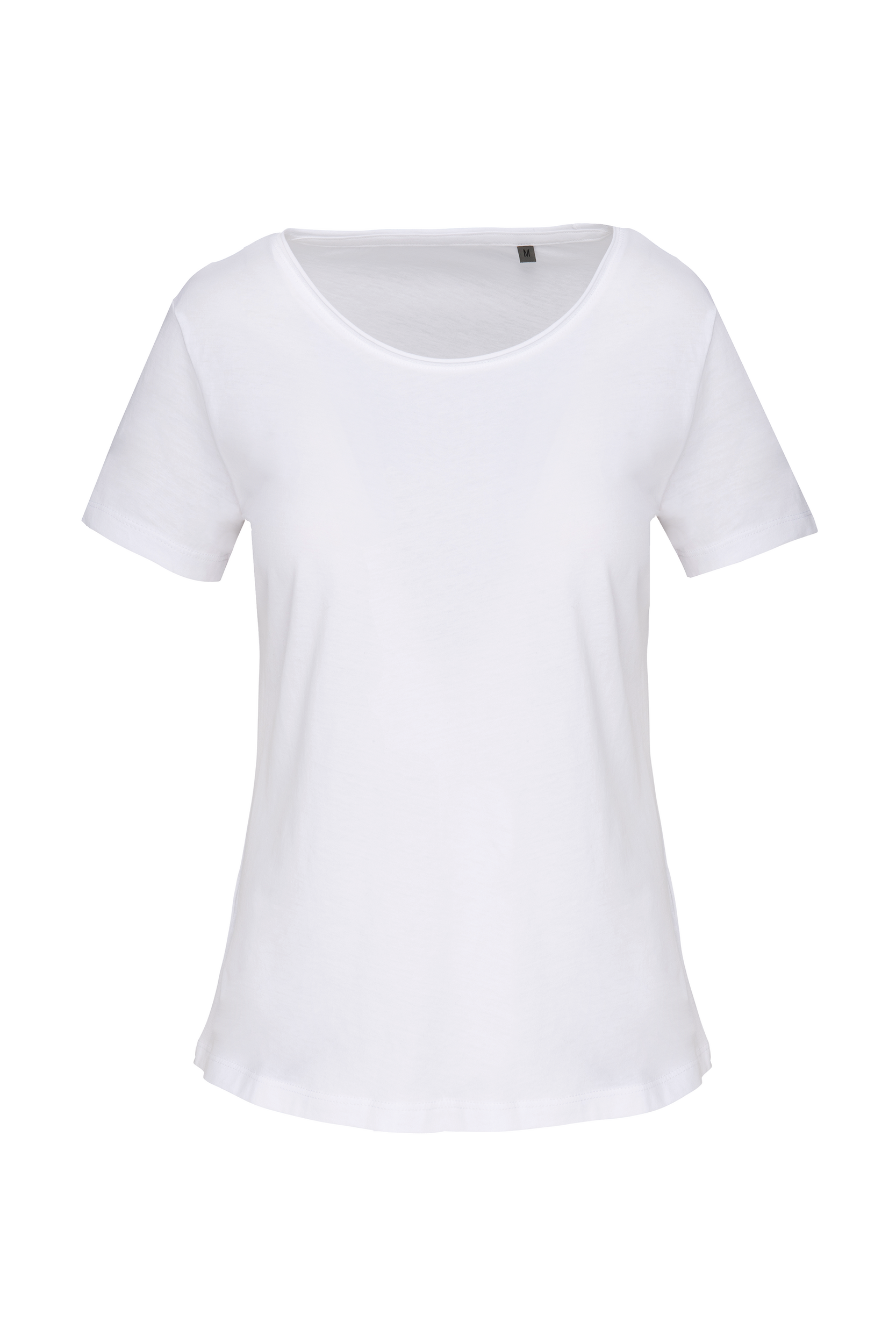 Bio-T-Shirt für Damen mit kurzen Ärmeln und ungesäumtem Halsausschnitt