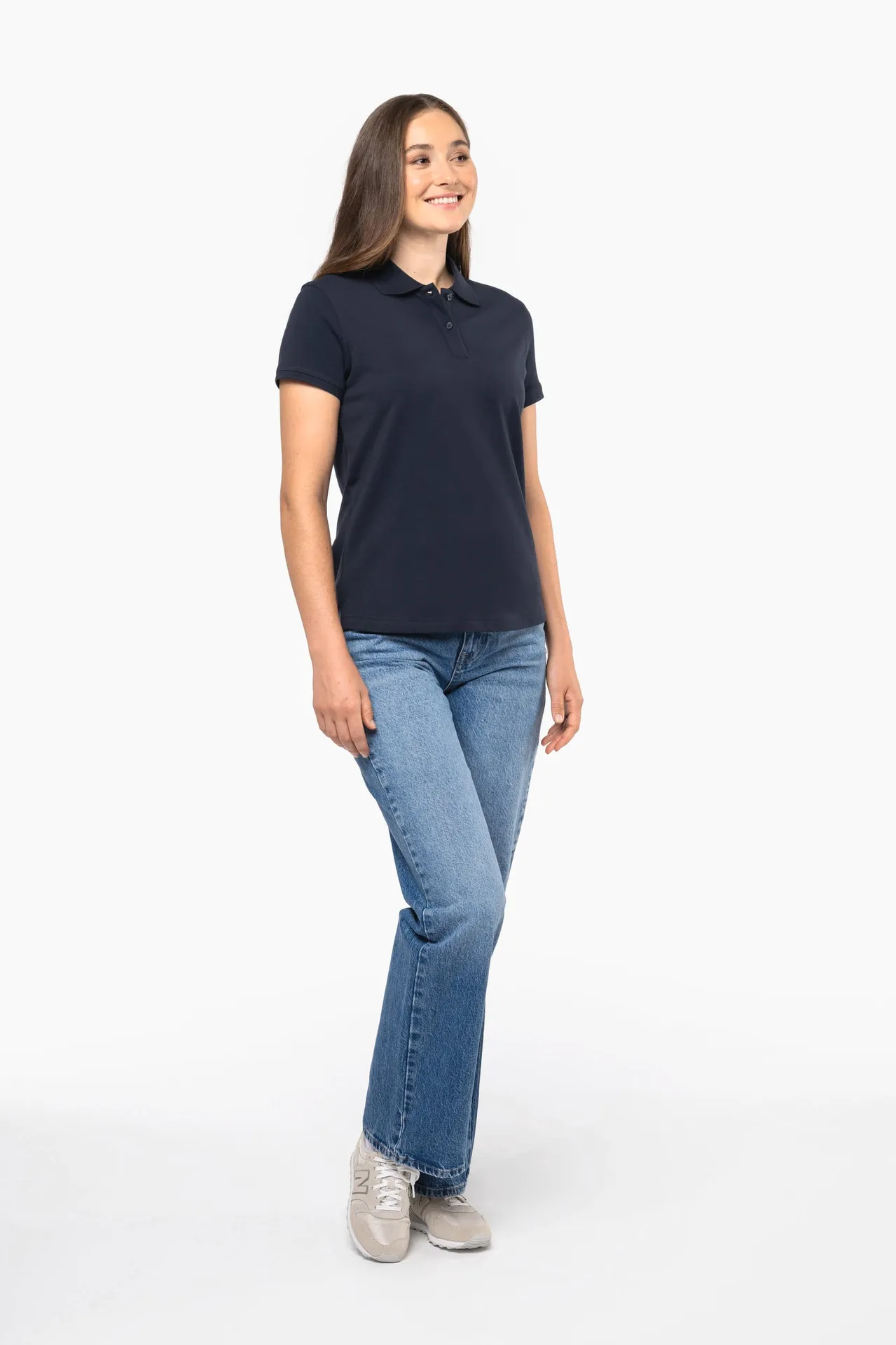 Kurzarm-Polohemd für Damen. Aus Baumwollpiqué