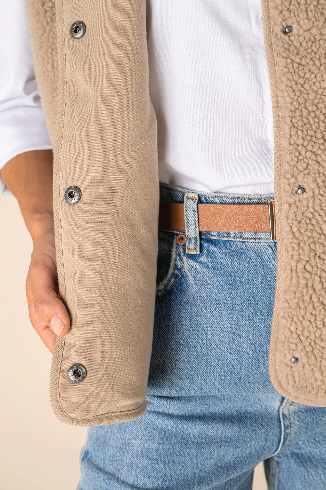 Ärmellose Sherpa-Jacke für Damen