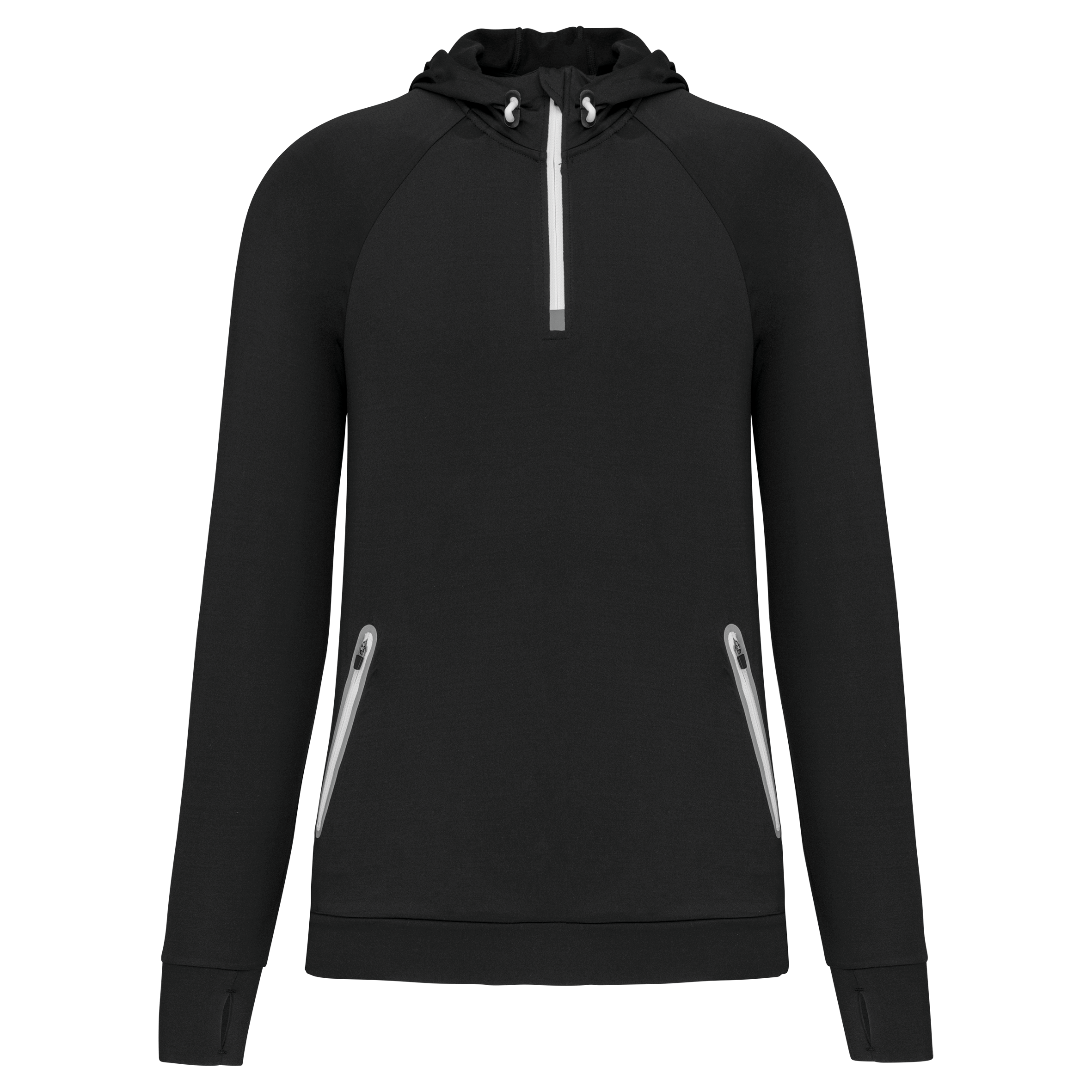 Kapuzen-Sweatshirt 1/4 Sport-Reißverschluss Unisex