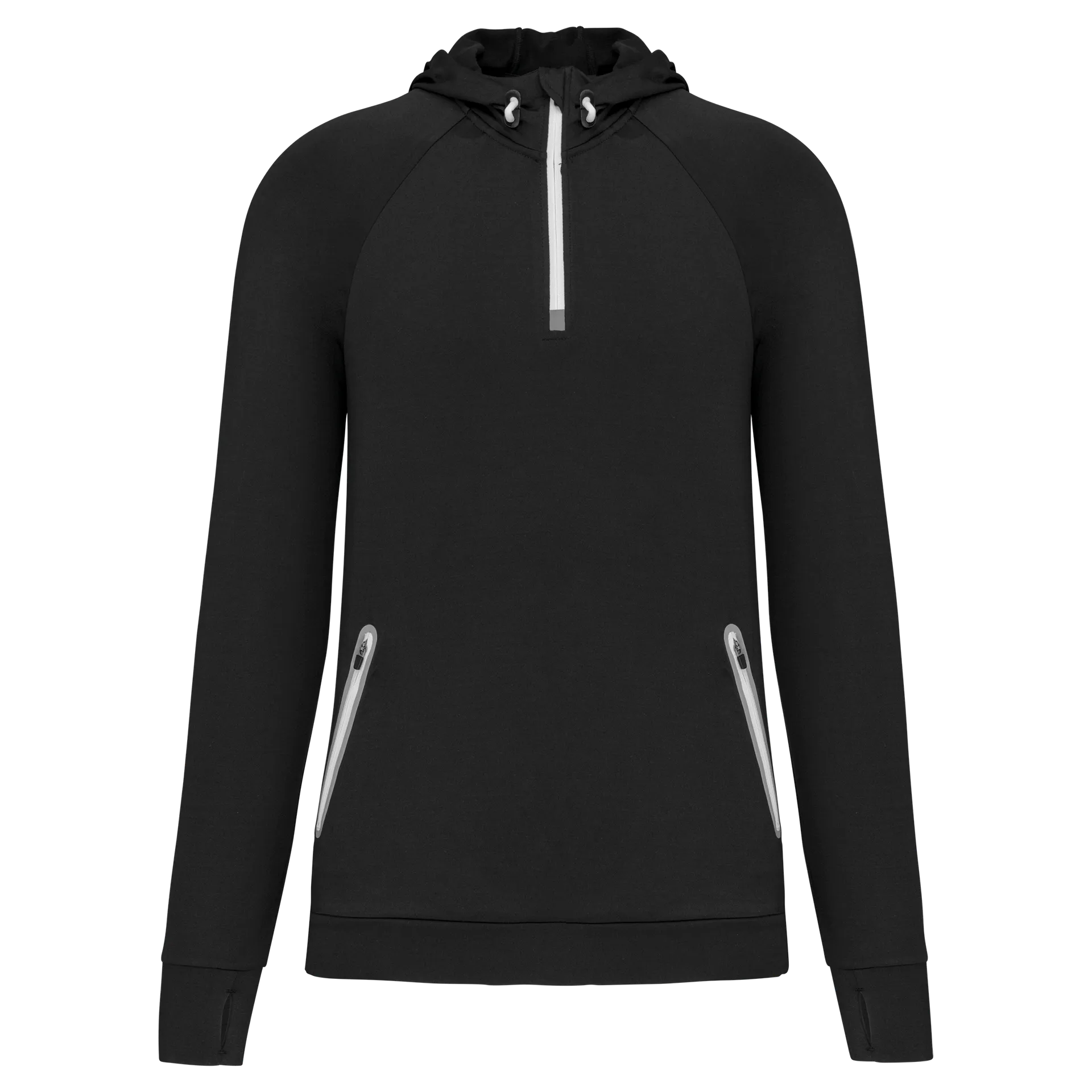 Kapuzen-Sweatshirt 1/4 Sport-Reißverschluss Unisex