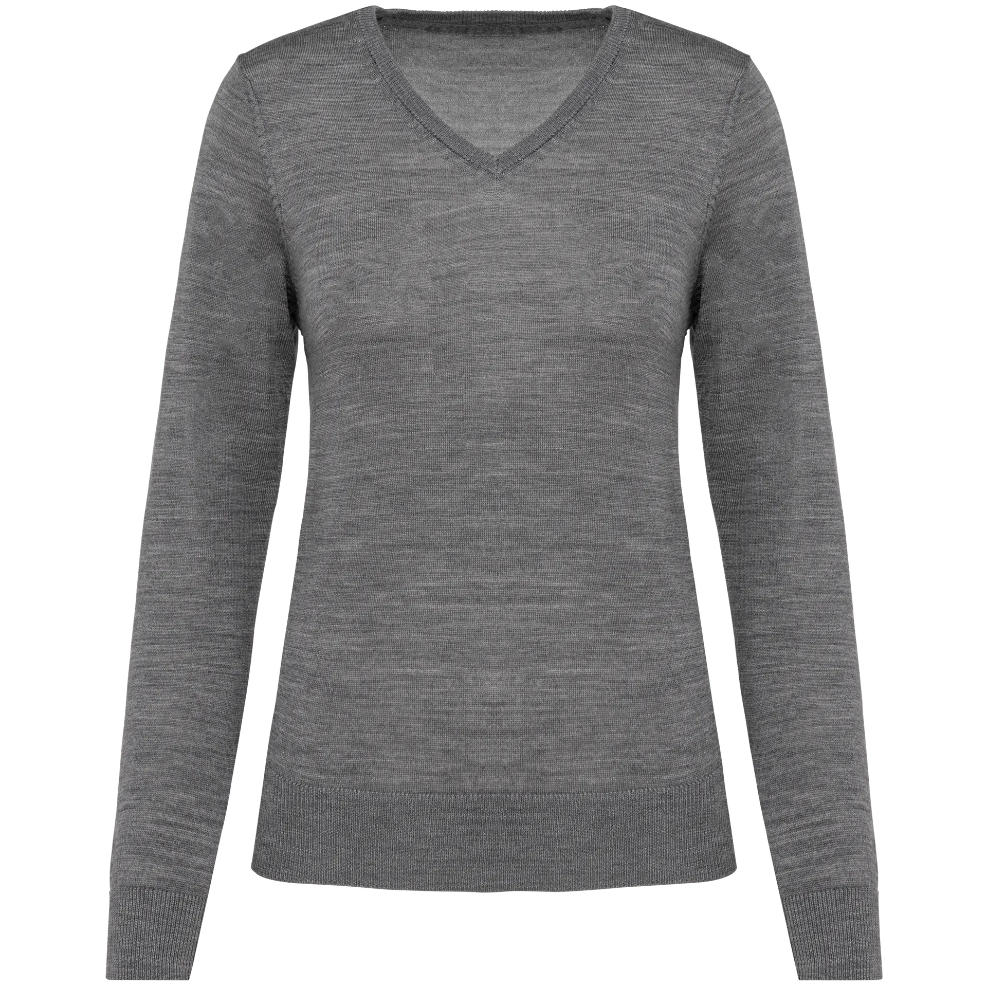 Merino-Damenpullover mit V-Ausschnitt