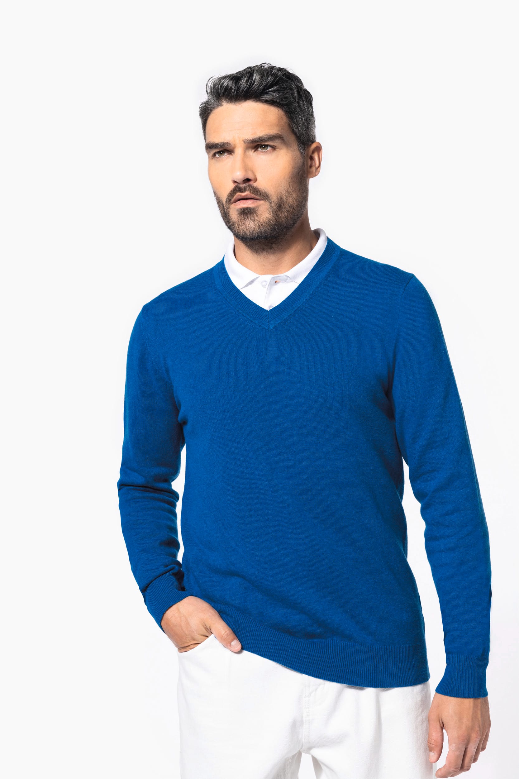 Premium-Pullover mit V-Ausschnitt