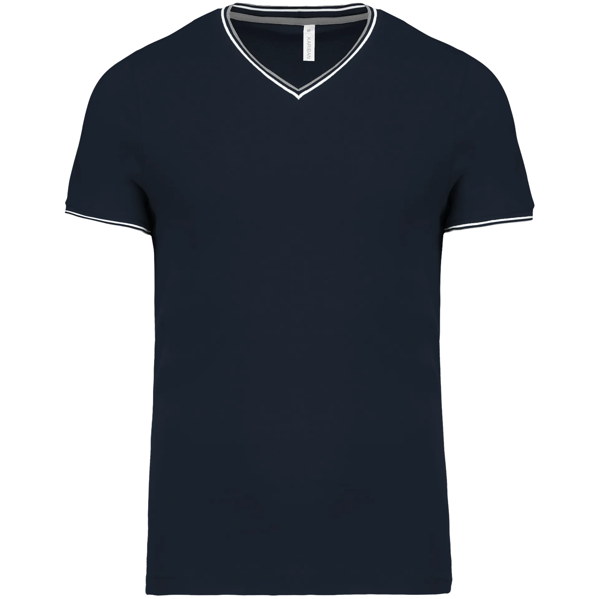 Herren T-Shirt aus Piqué-Trikot mit V-Ausschnitt