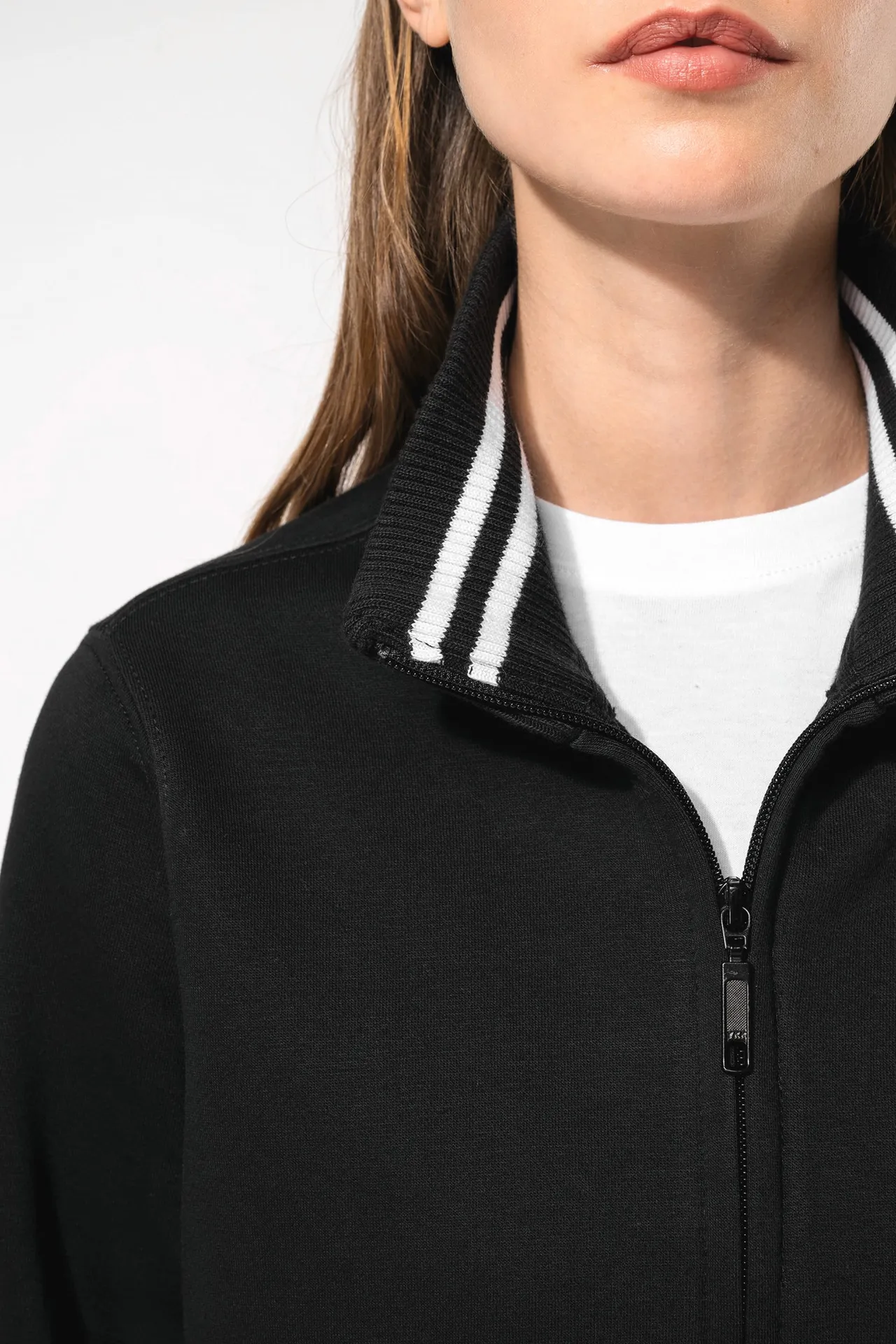 Damen Fleece-Sweater mit Zip