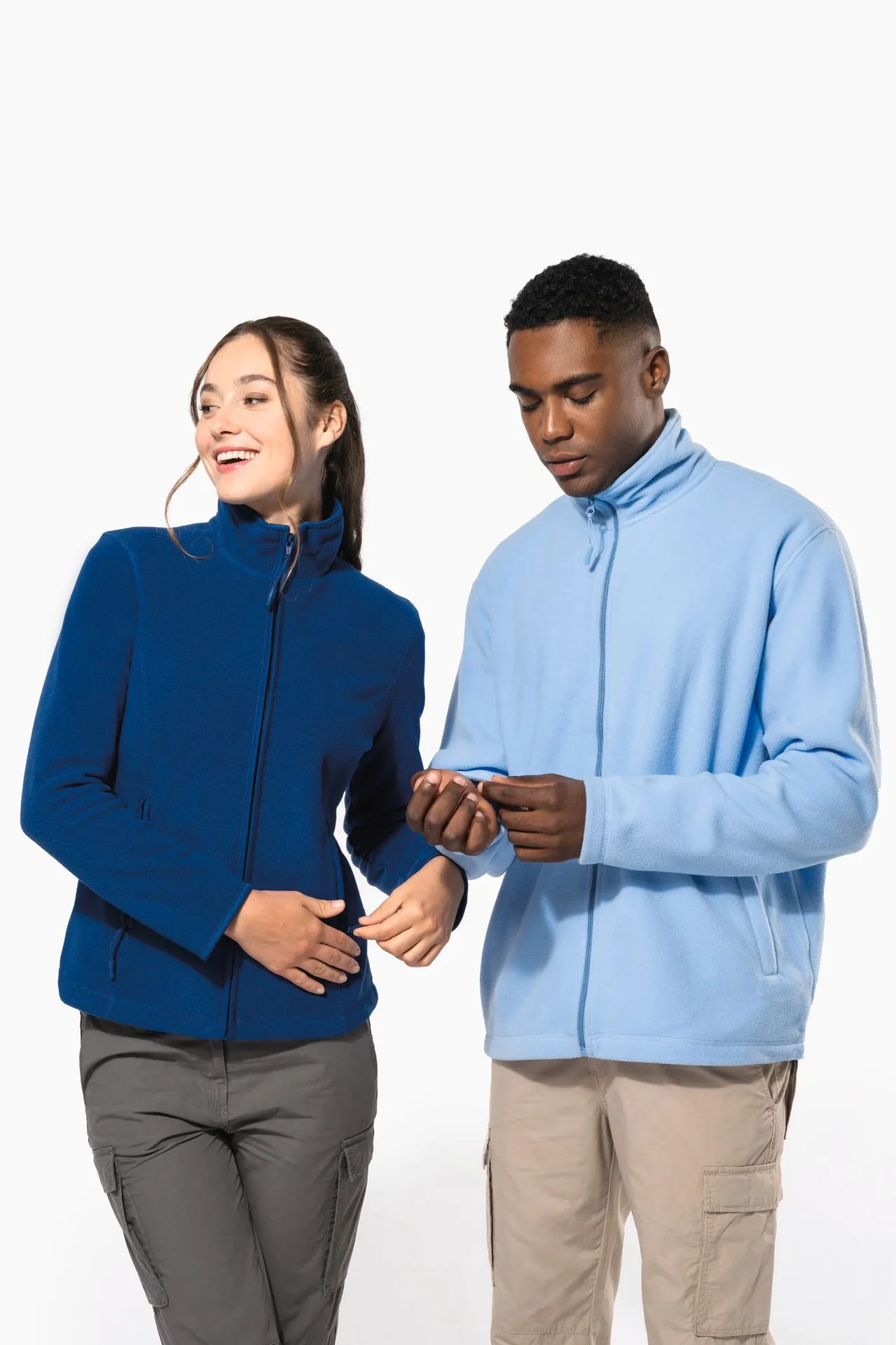 Mikrofleece-Jacke mit Reißverschluss für Damen