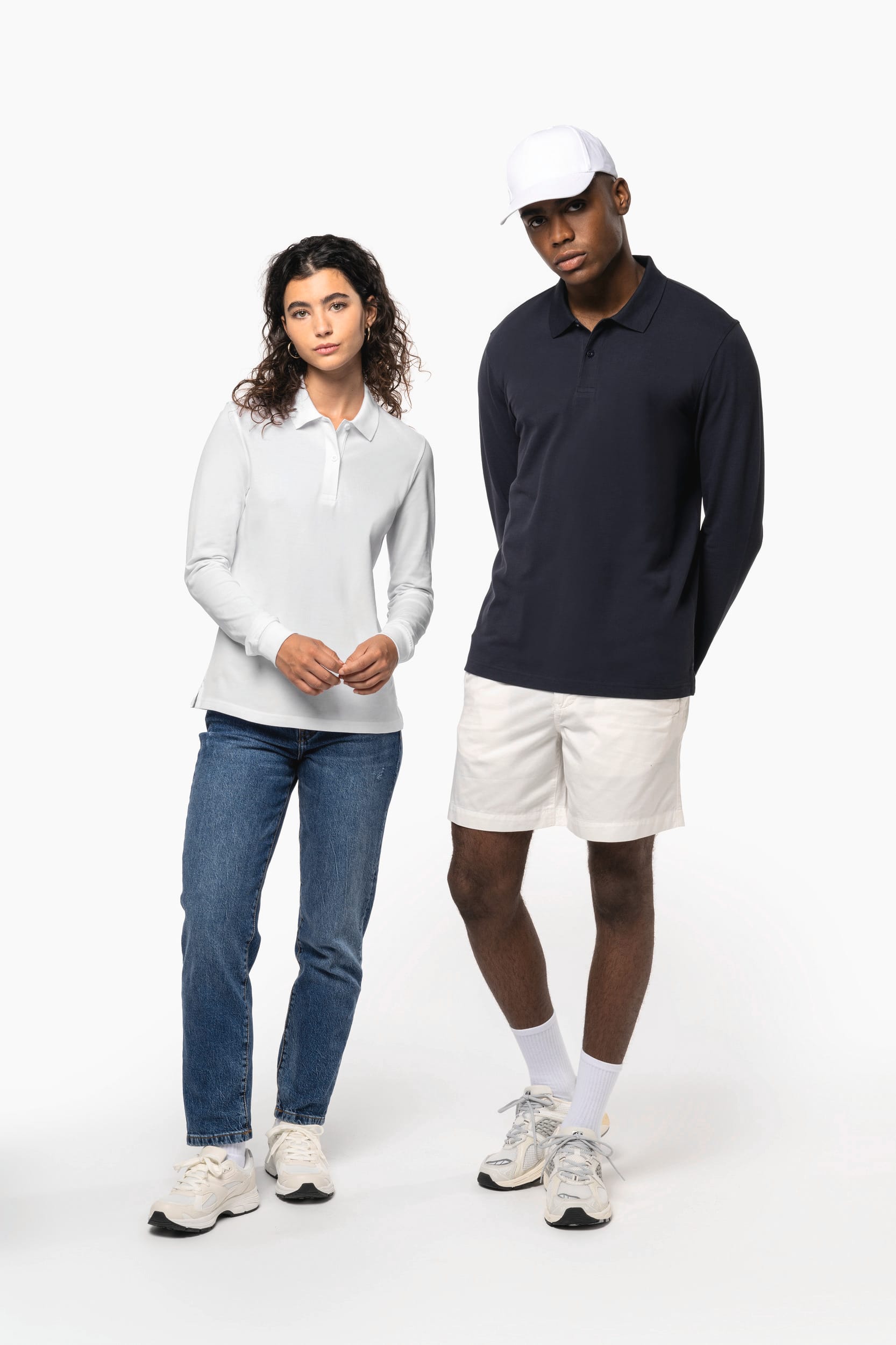 Damen Piqué-Polohemd lange Ärmel Bio180