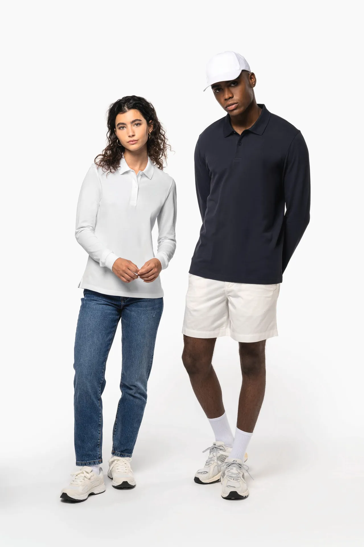 Herren Piqué-Polohemd lange Ärmel Bio-180