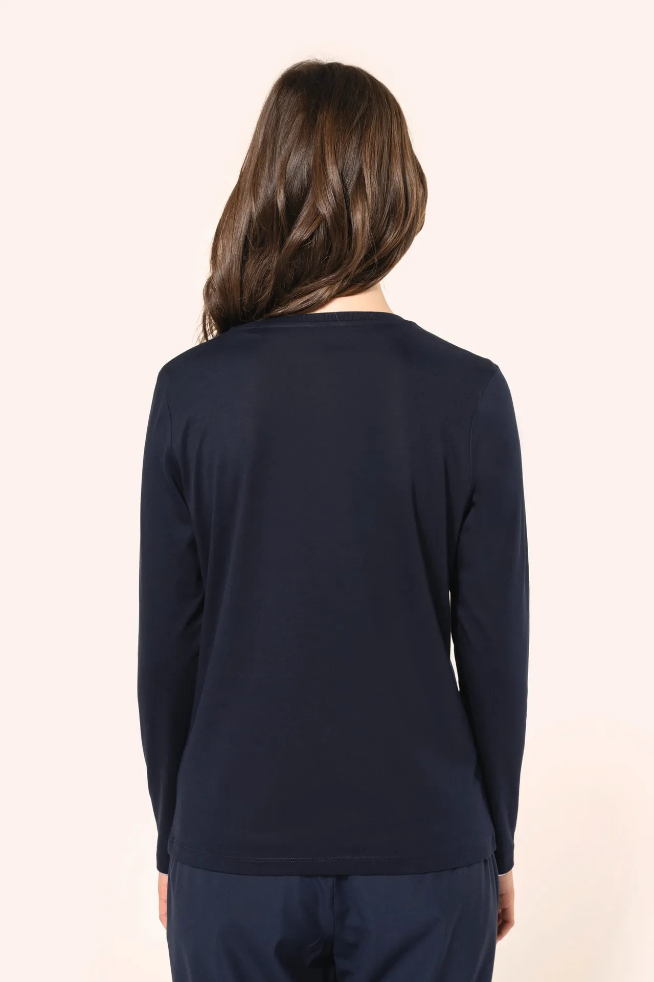 Supima® Damen-T-Shirt mit Rundhalsausschnitt und langen Ärmeln