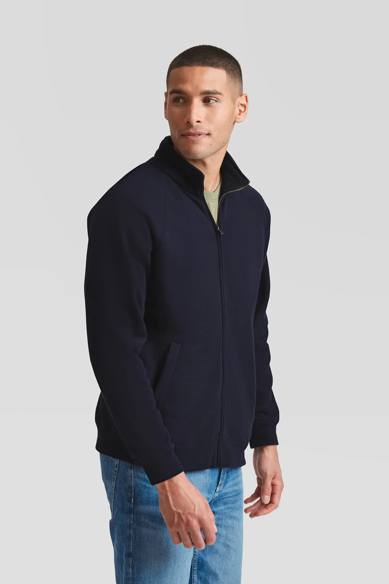 Iconic Premium Herren-Sweatshirt mit Reißverschluss-Stehkragen