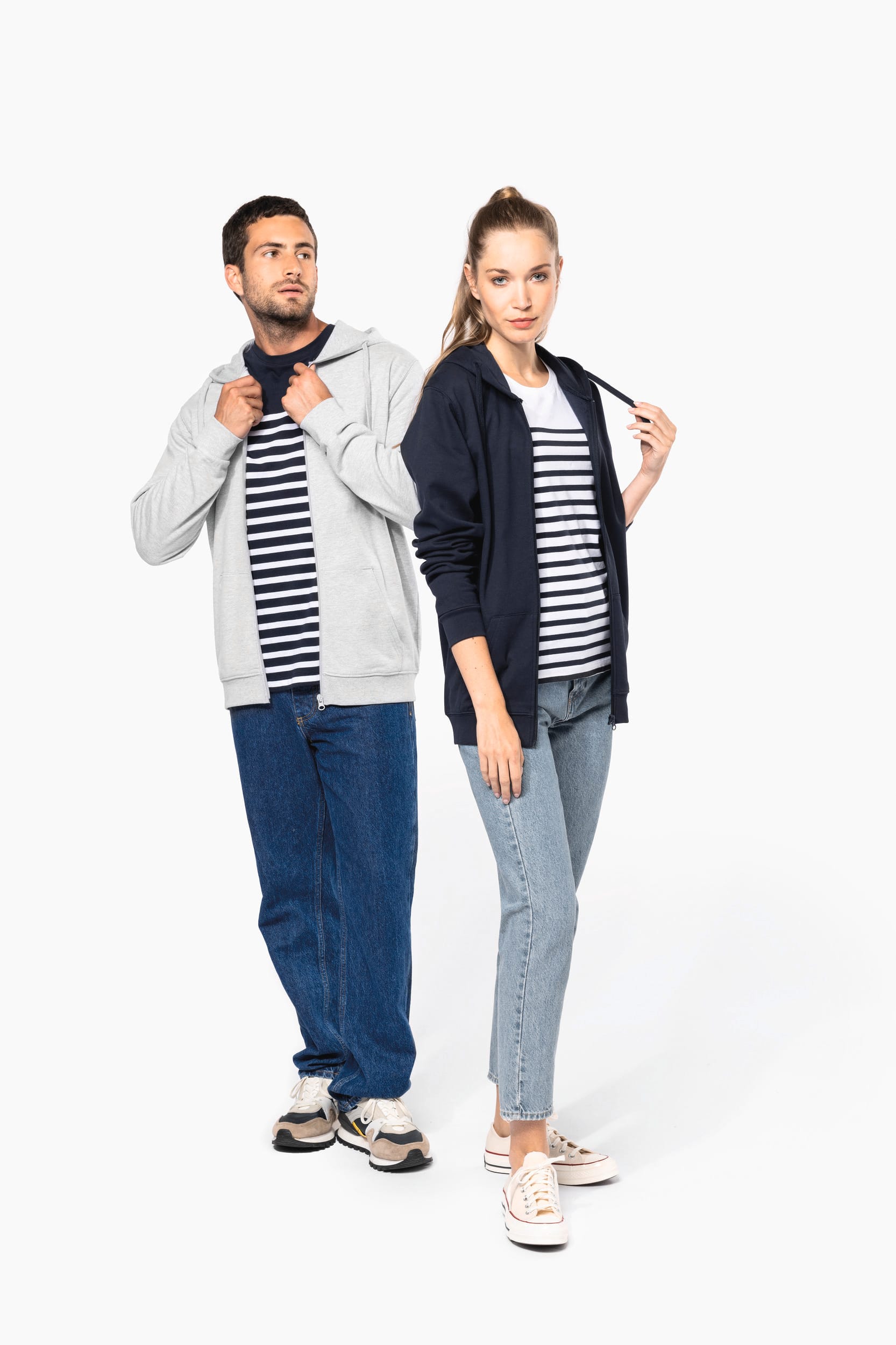 Recyceltes Unisex-Sweatshirt mit Reißverschluss und Kapuze