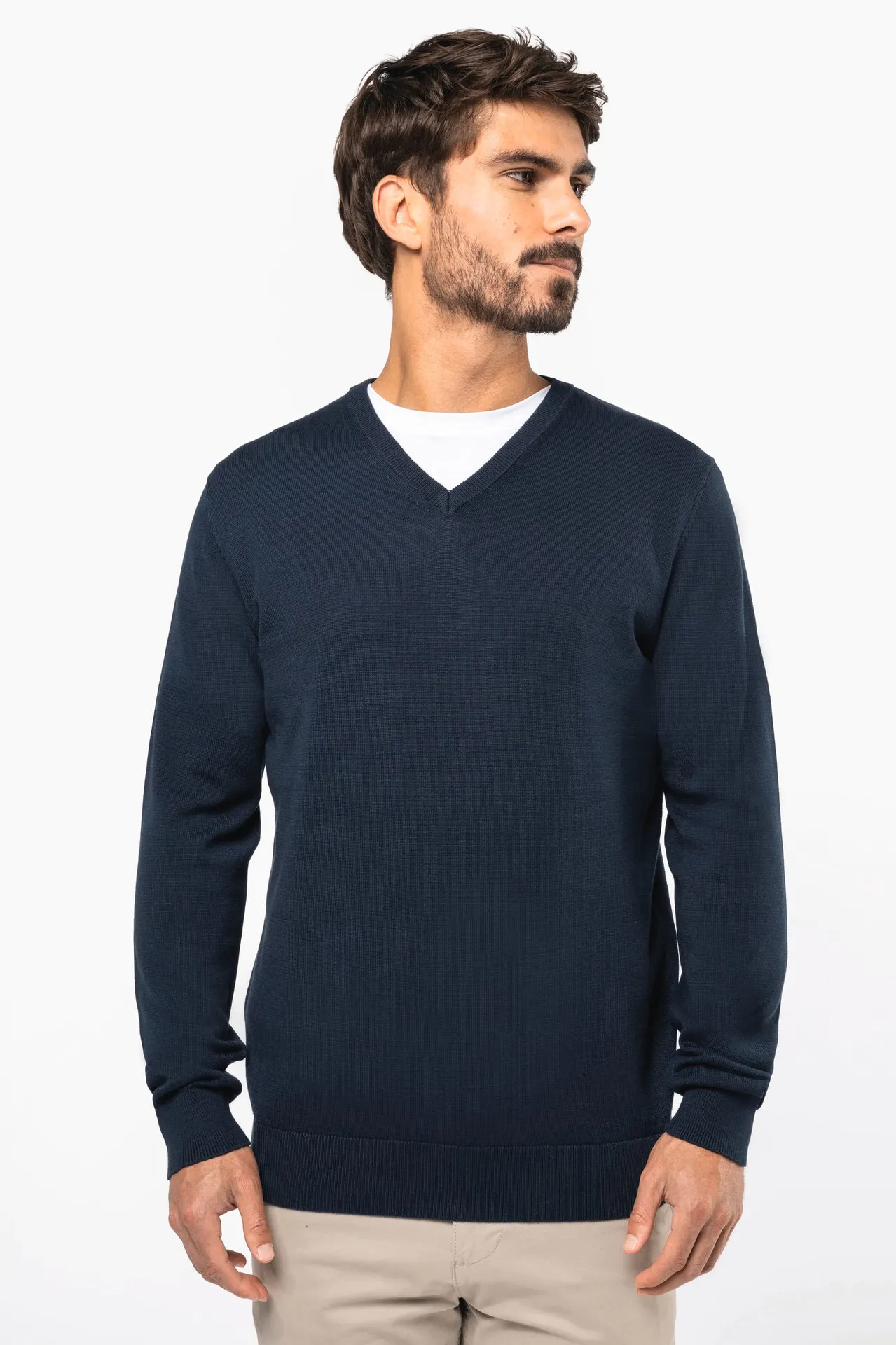 Umweltfreundlicher Herrenpullover mit V-Ausschnitt