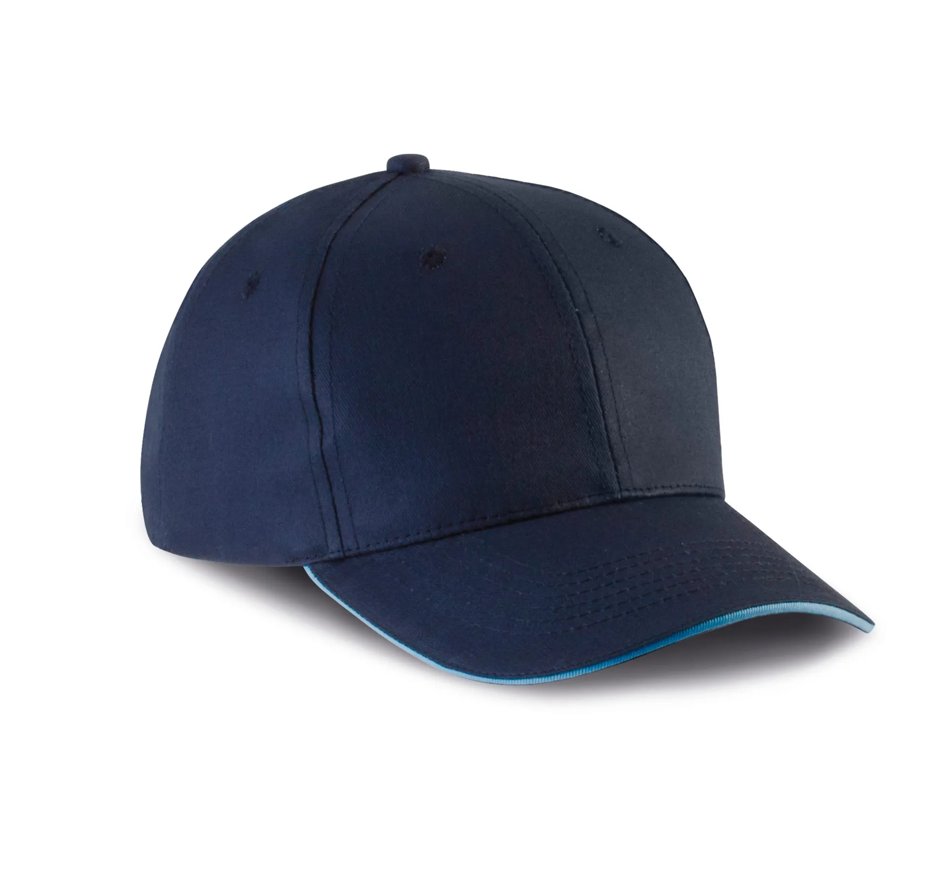 6-Panel-Kappe mit Kontrast-Sandwichschirm