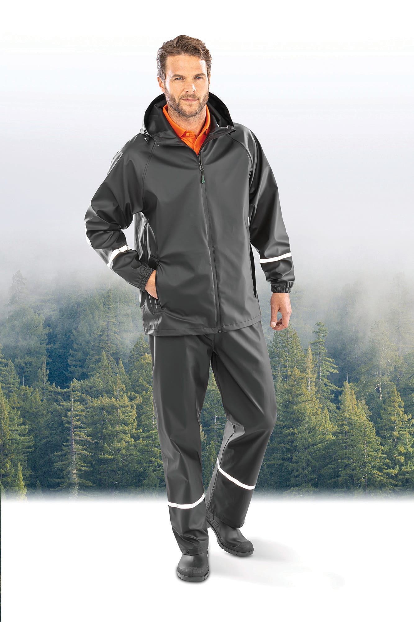 Wasserdichte Prism PU-Jacke mit reflektierenden Streifen