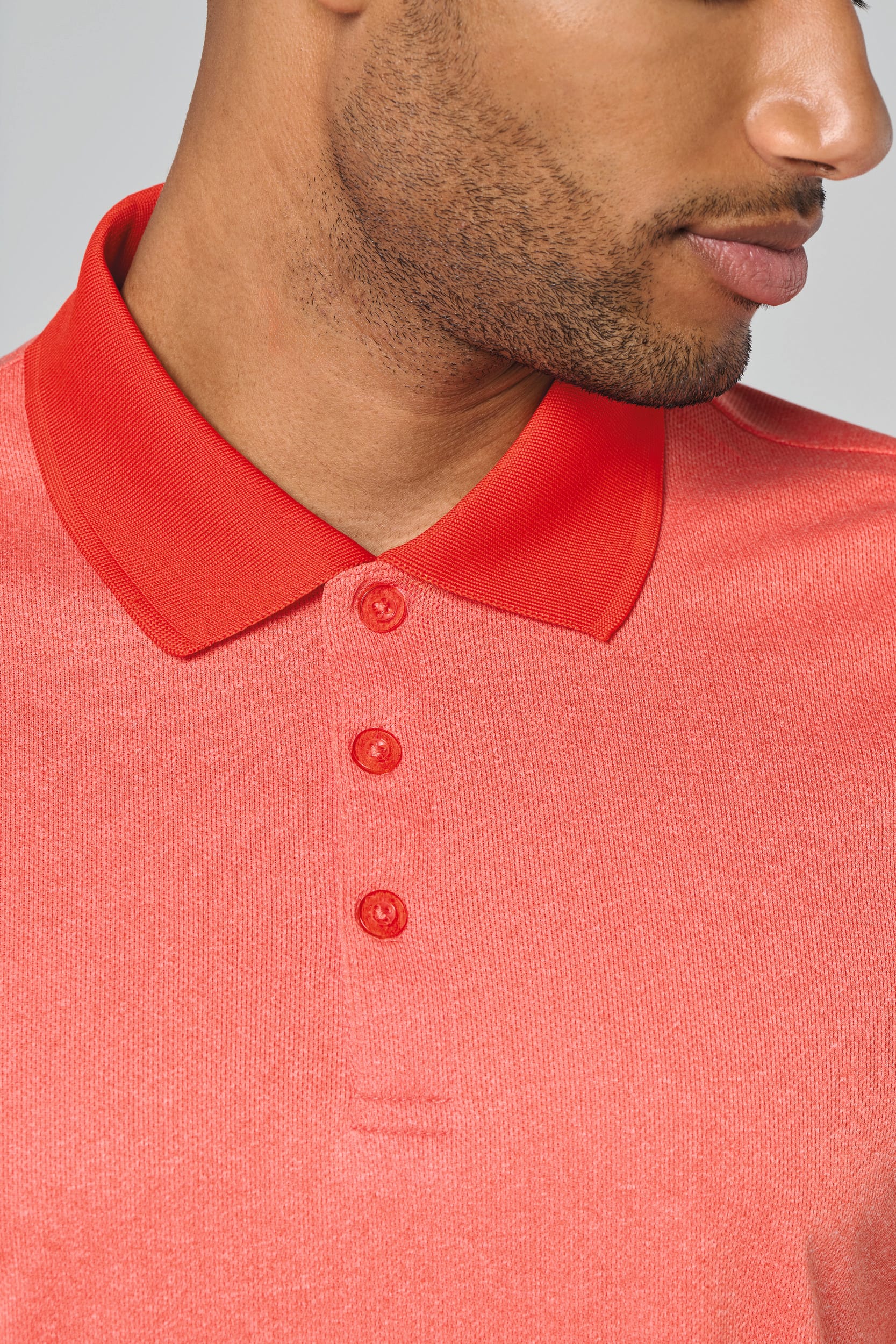 Meliertes Kurzarm-Polohemd