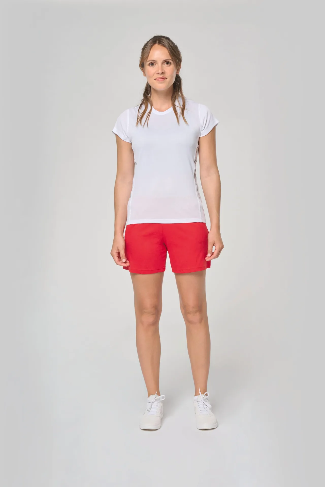 Damen Kurzarm Sport-T-Shirt. Bi-Material