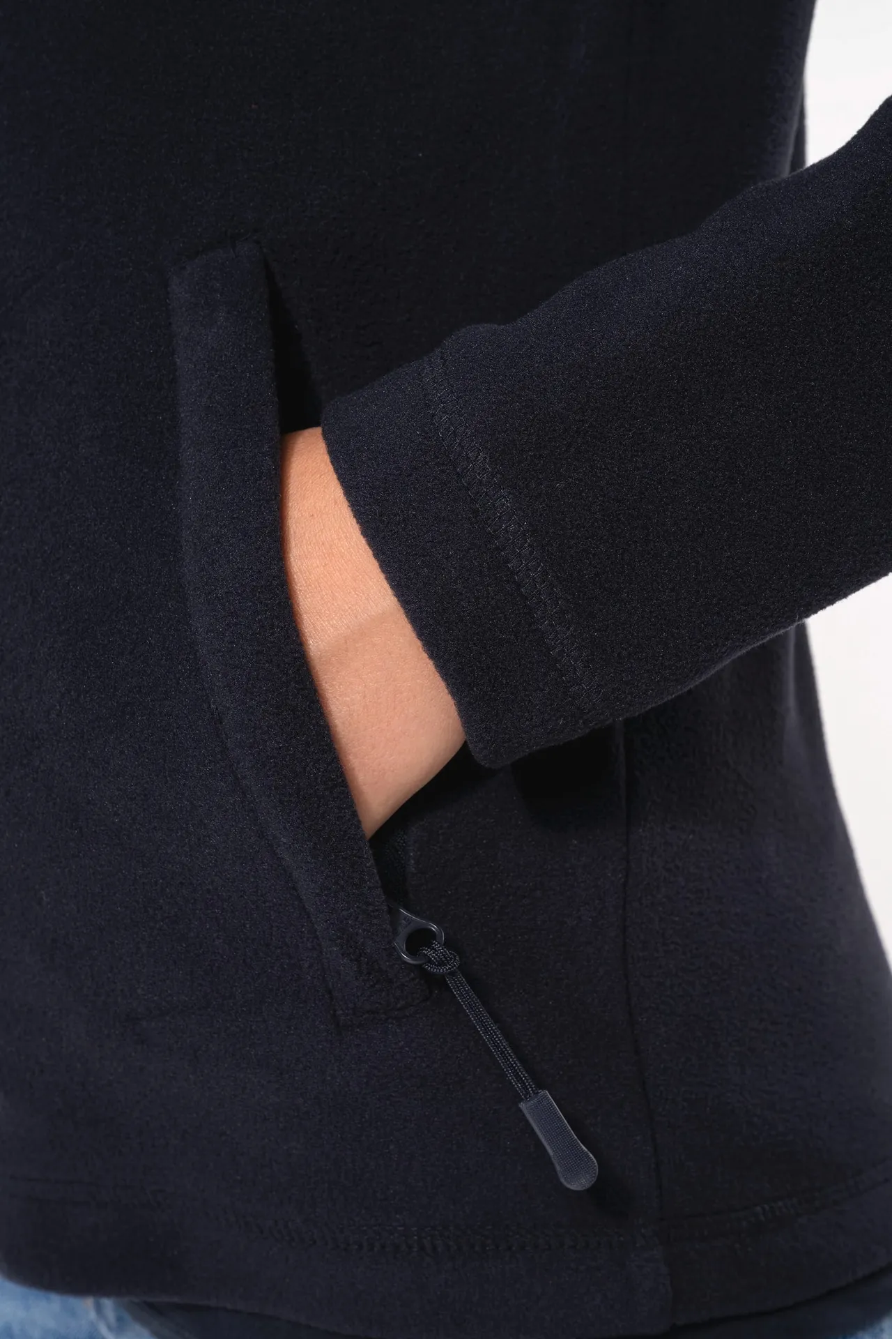 Mikrofleece-Jacke durchgehender Reißverschluss