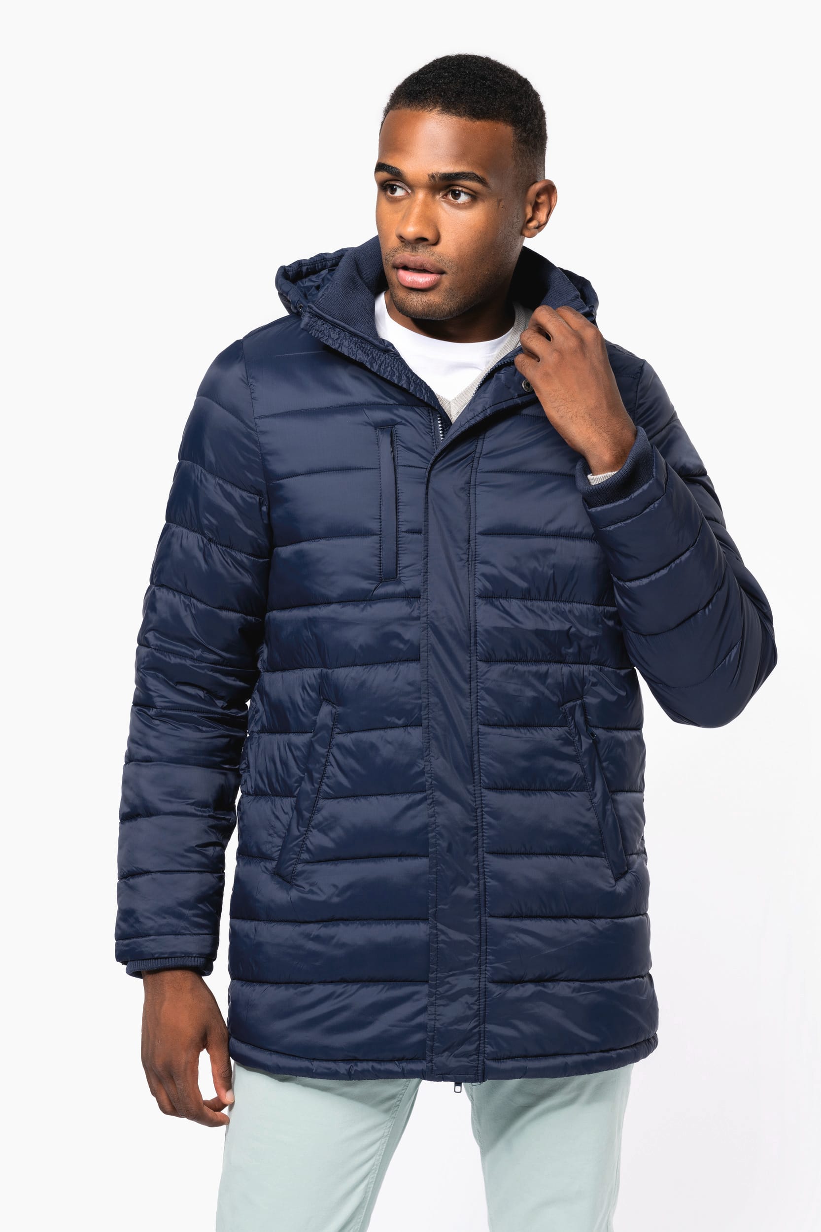 Leichter Herren-Daunenparka mit Kapuze
