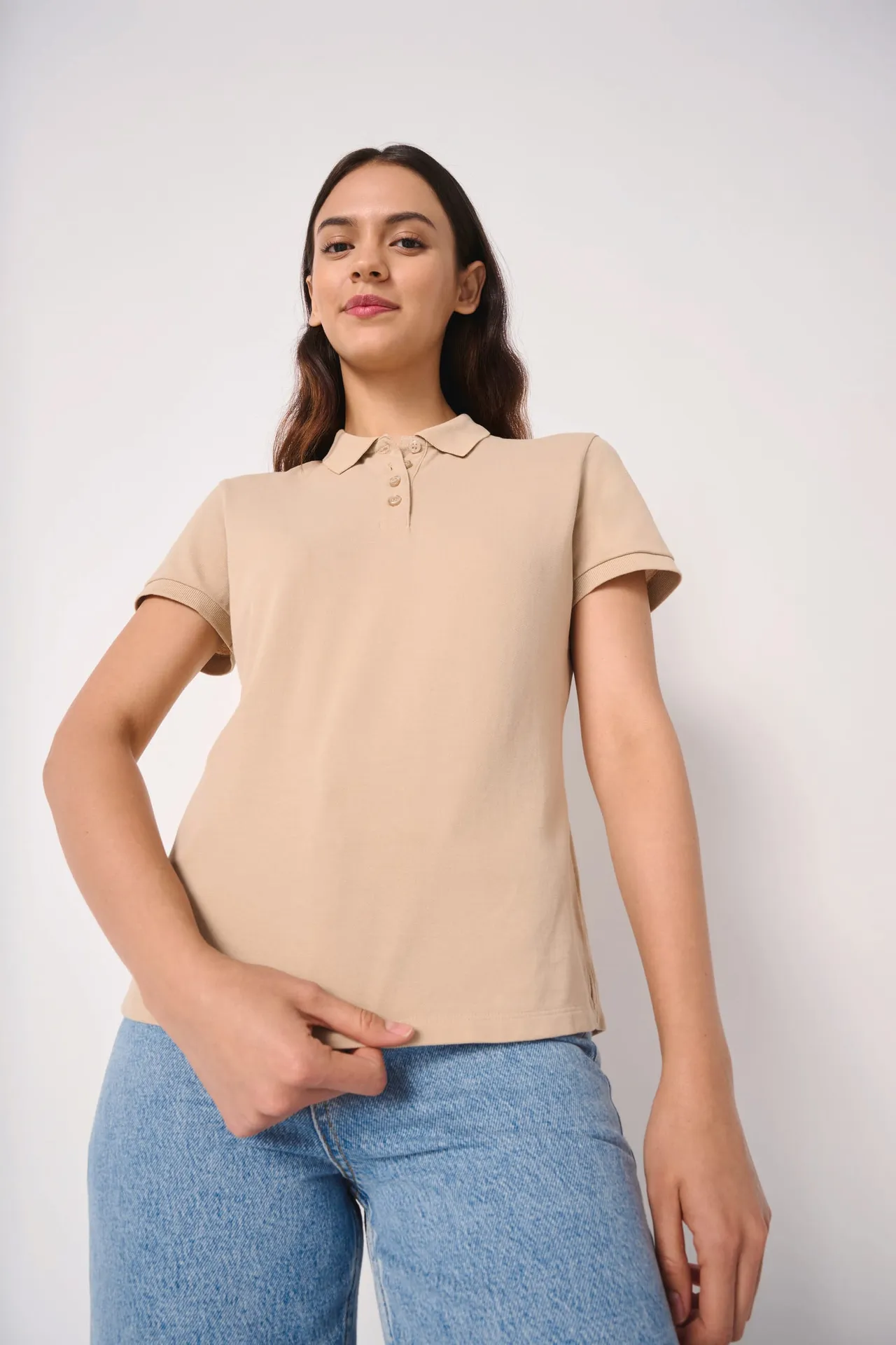 Damen Piqué-Poloshirt