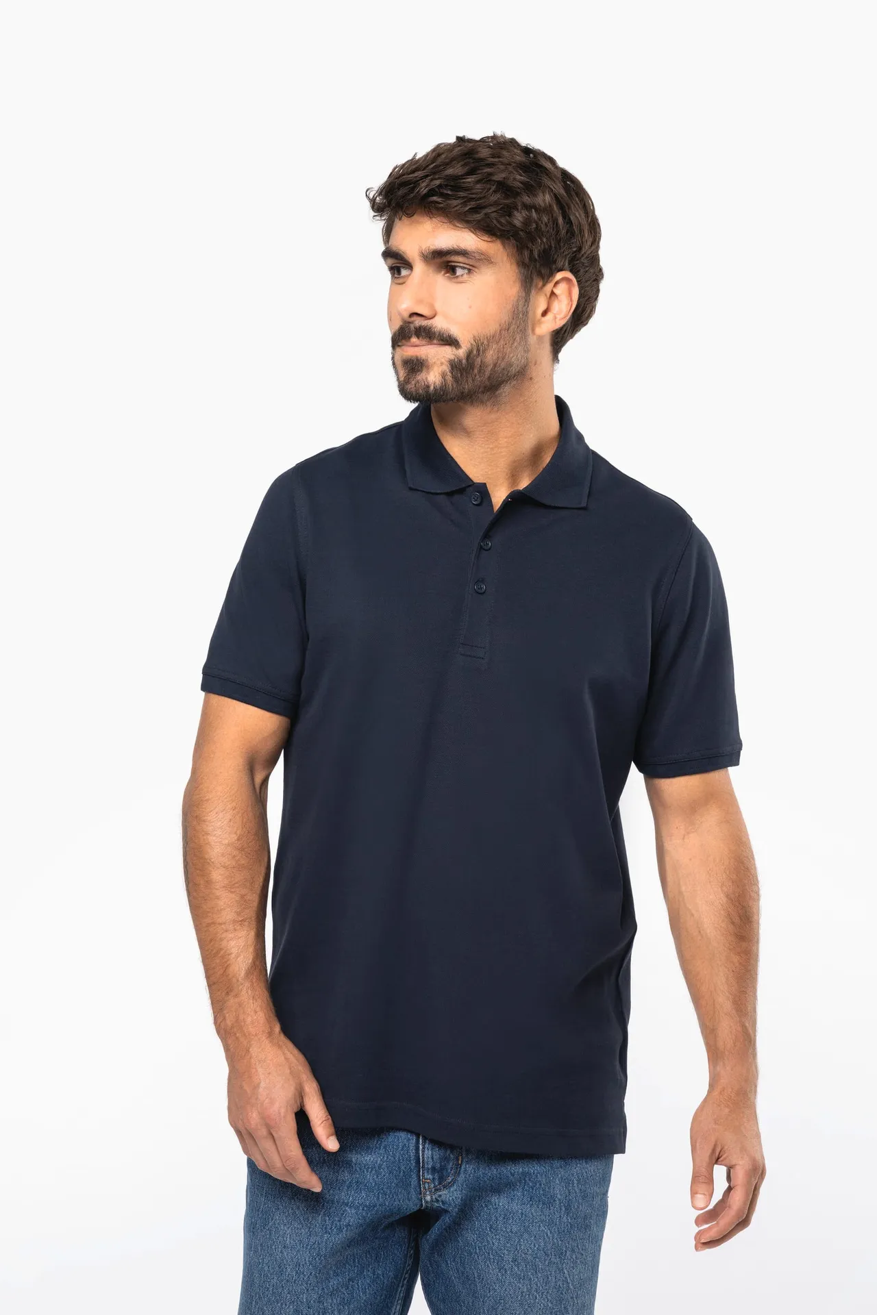 Kurzarm-Polohemd für Herren. Aus Baumwollpiqué