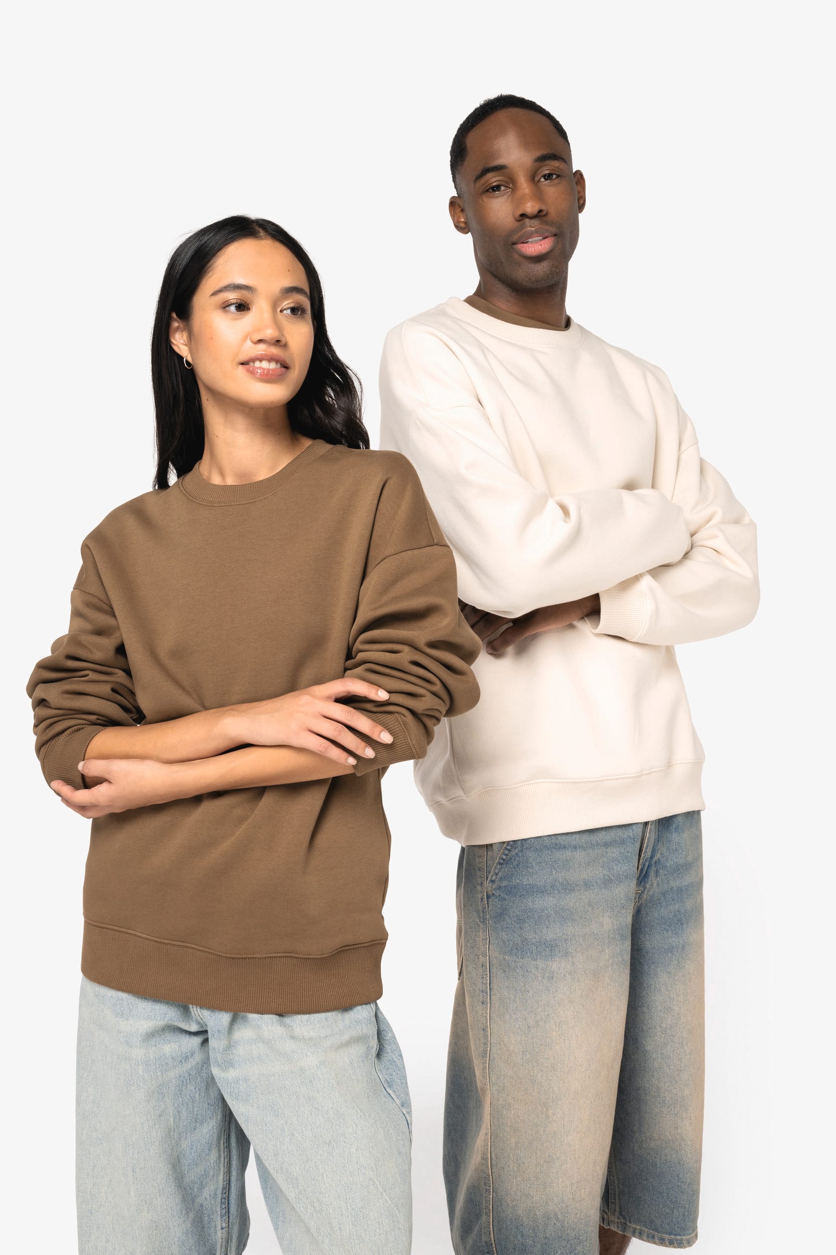 Umweltfreundliches Oversize Unisex-Sweatshirt mit Rundhalsausschnitt