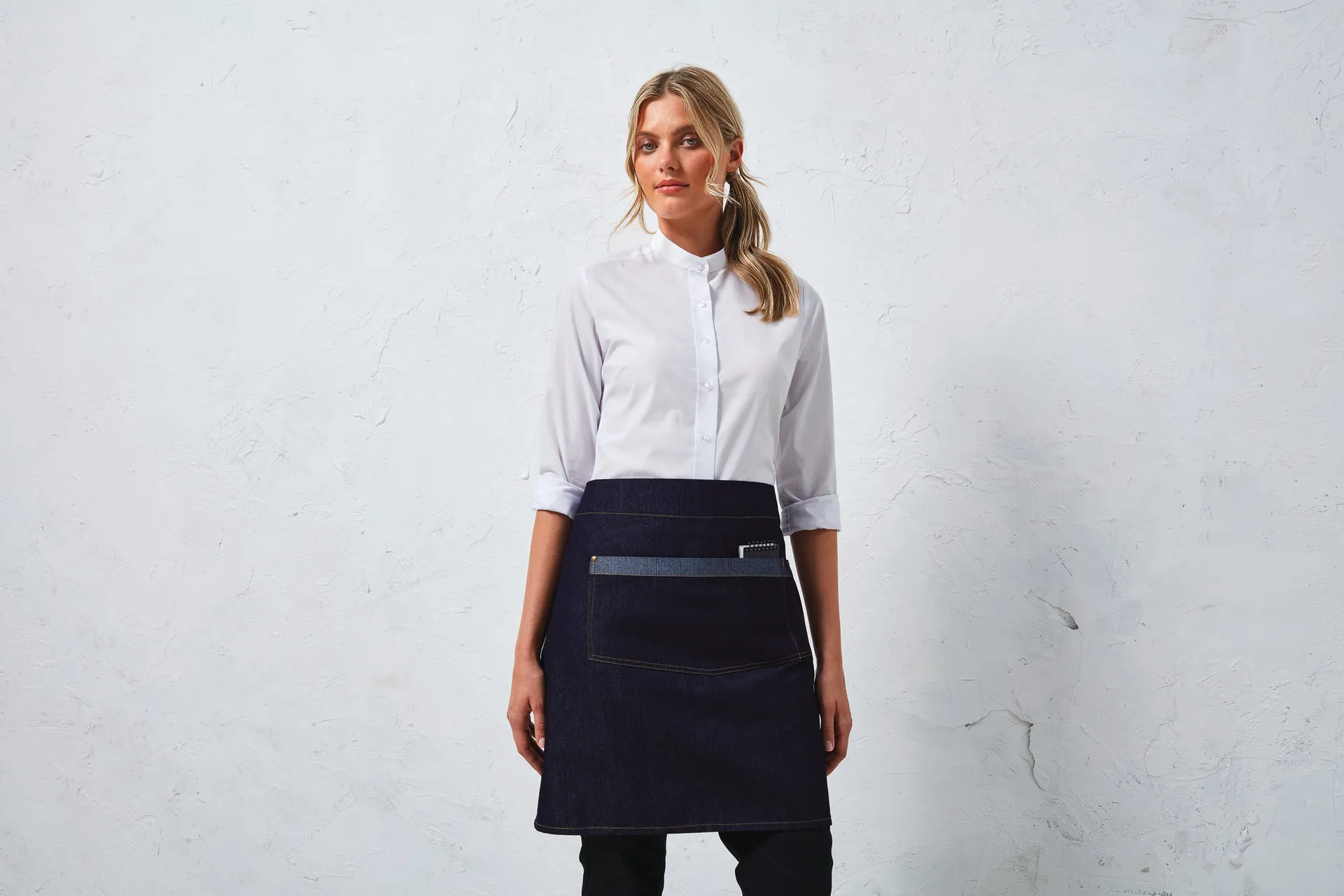 Domain - Contrast denim waist apron