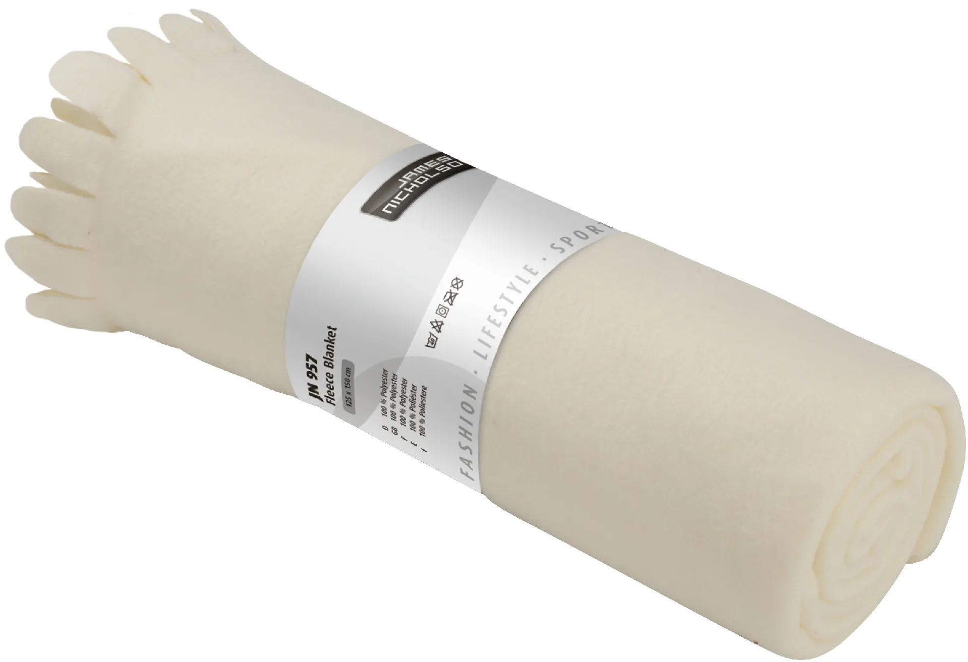 JN957 Fleece-Decke mit Fransen
