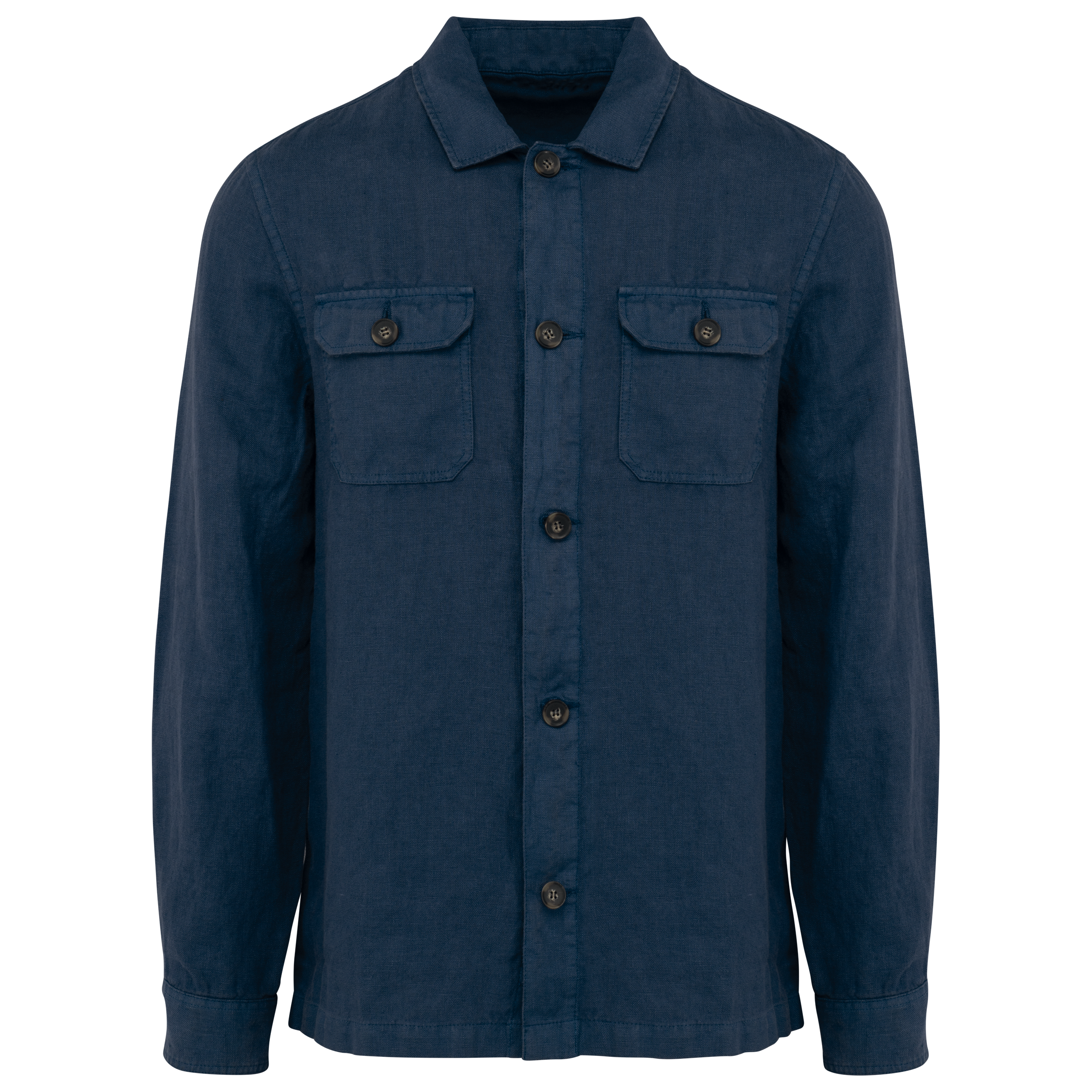 Ausgewaschene Herrenhemdjacke aus Leinen