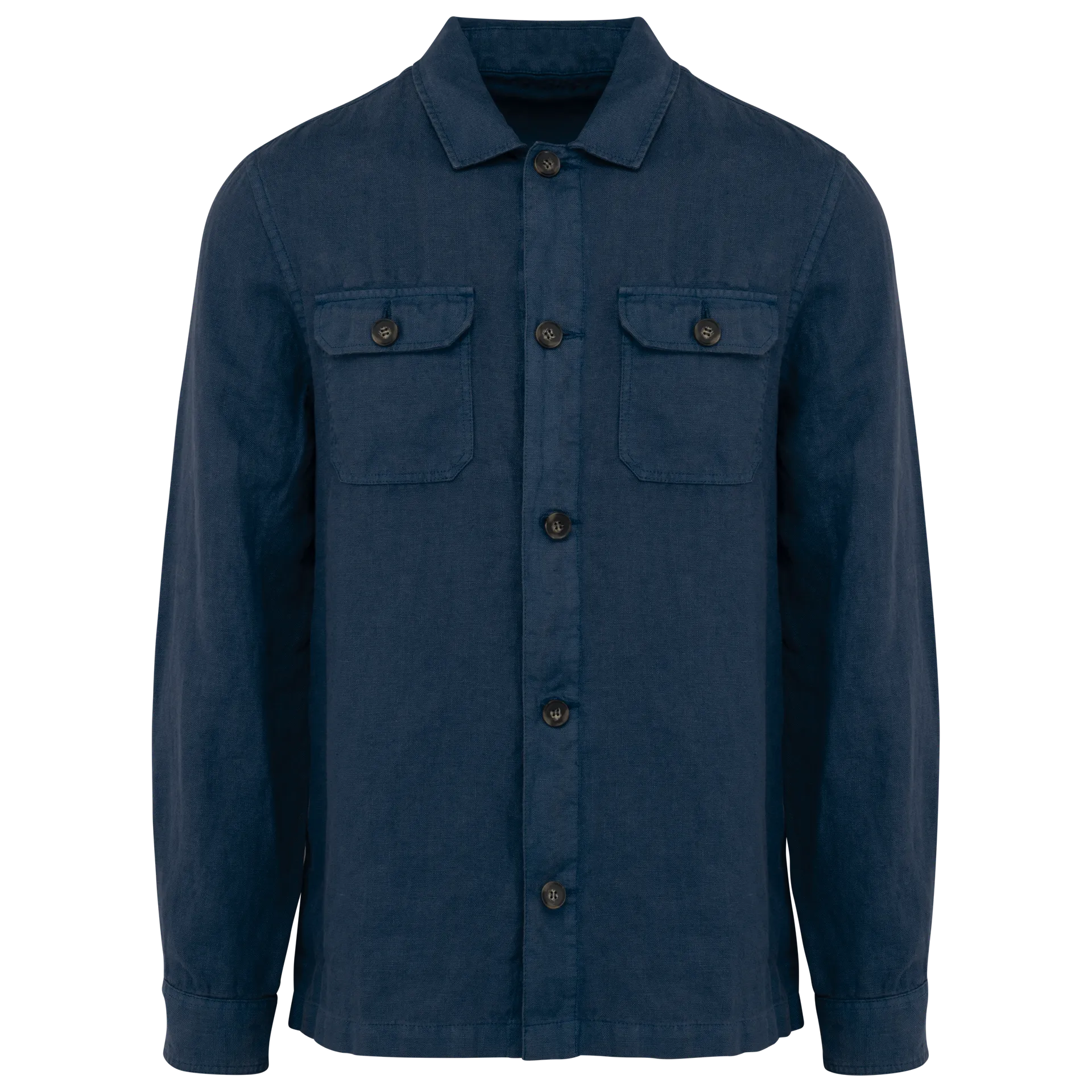 Ausgewaschene Herrenhemdjacke aus Leinen