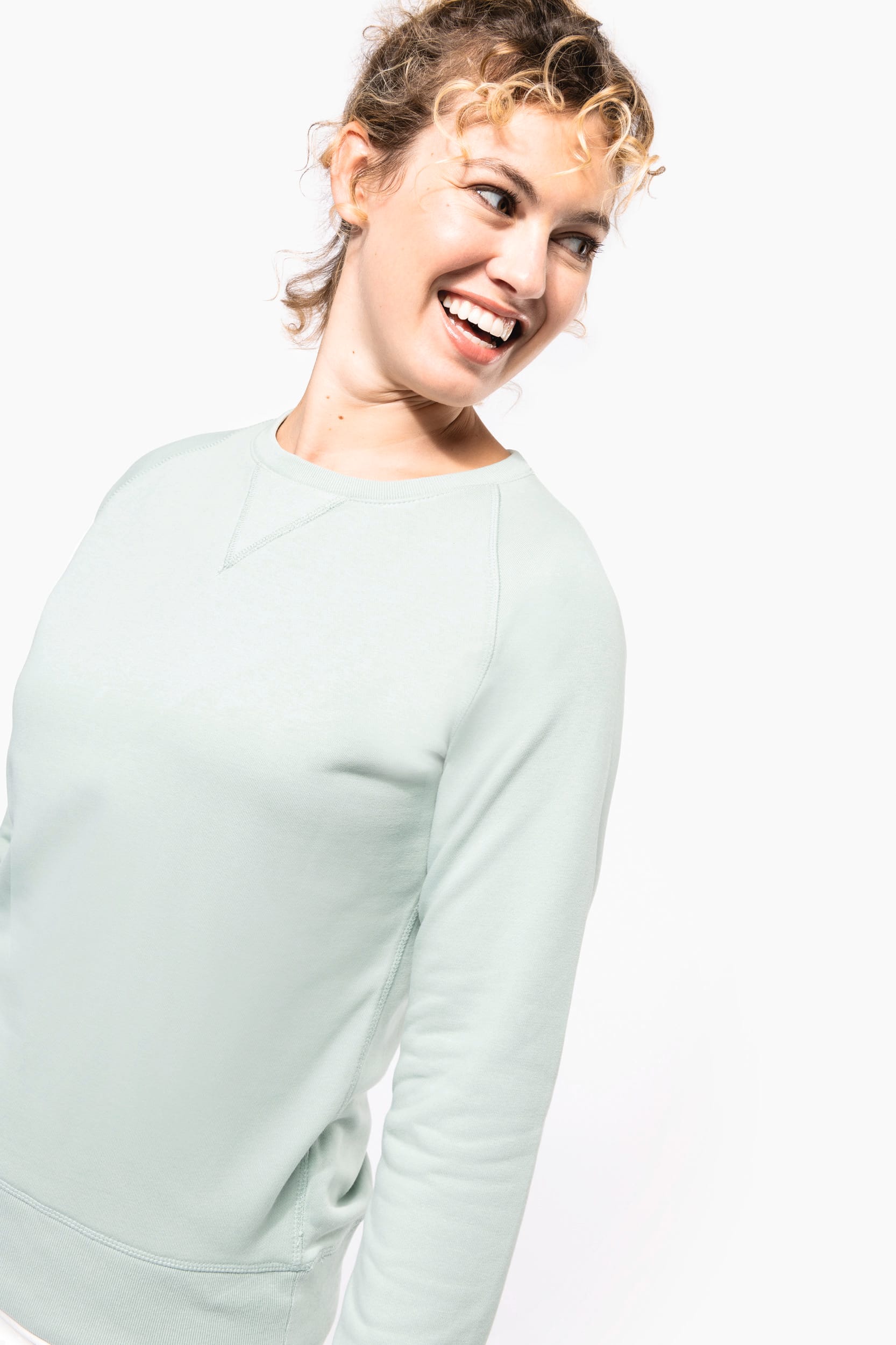 Damen Sweatshirt BIO-BAUMWOLLE Rundhalsausschnitt Raglanärmel